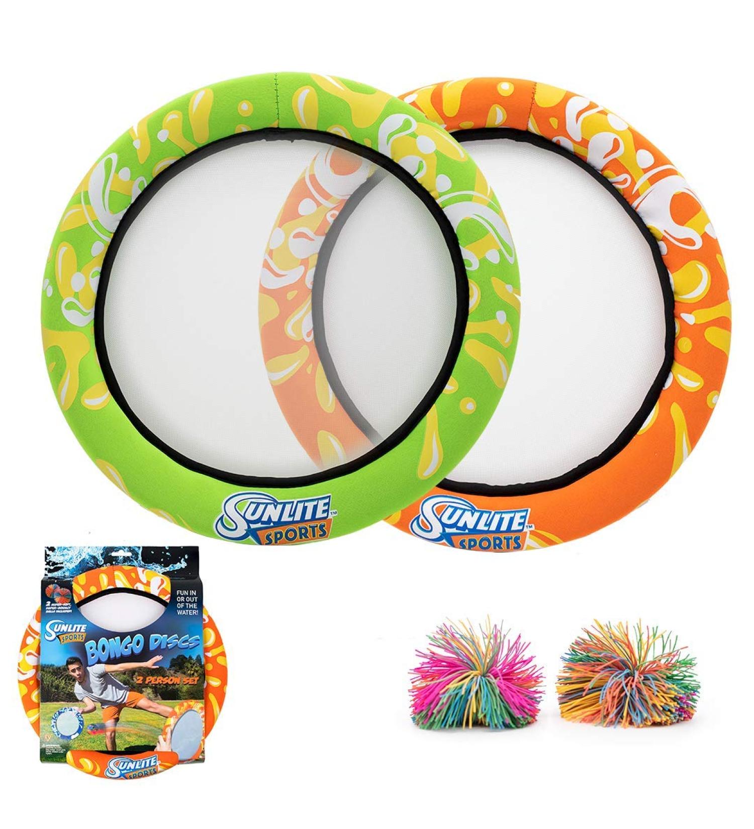 Sunlite Sports Bongo Discs - Outdoor Ball Paddle Game Set for Beach, Lawn, Backyard - Fun Beach Sports Toy - 2 Pack (Orange/Green) - Buy Online on GoSupps.com