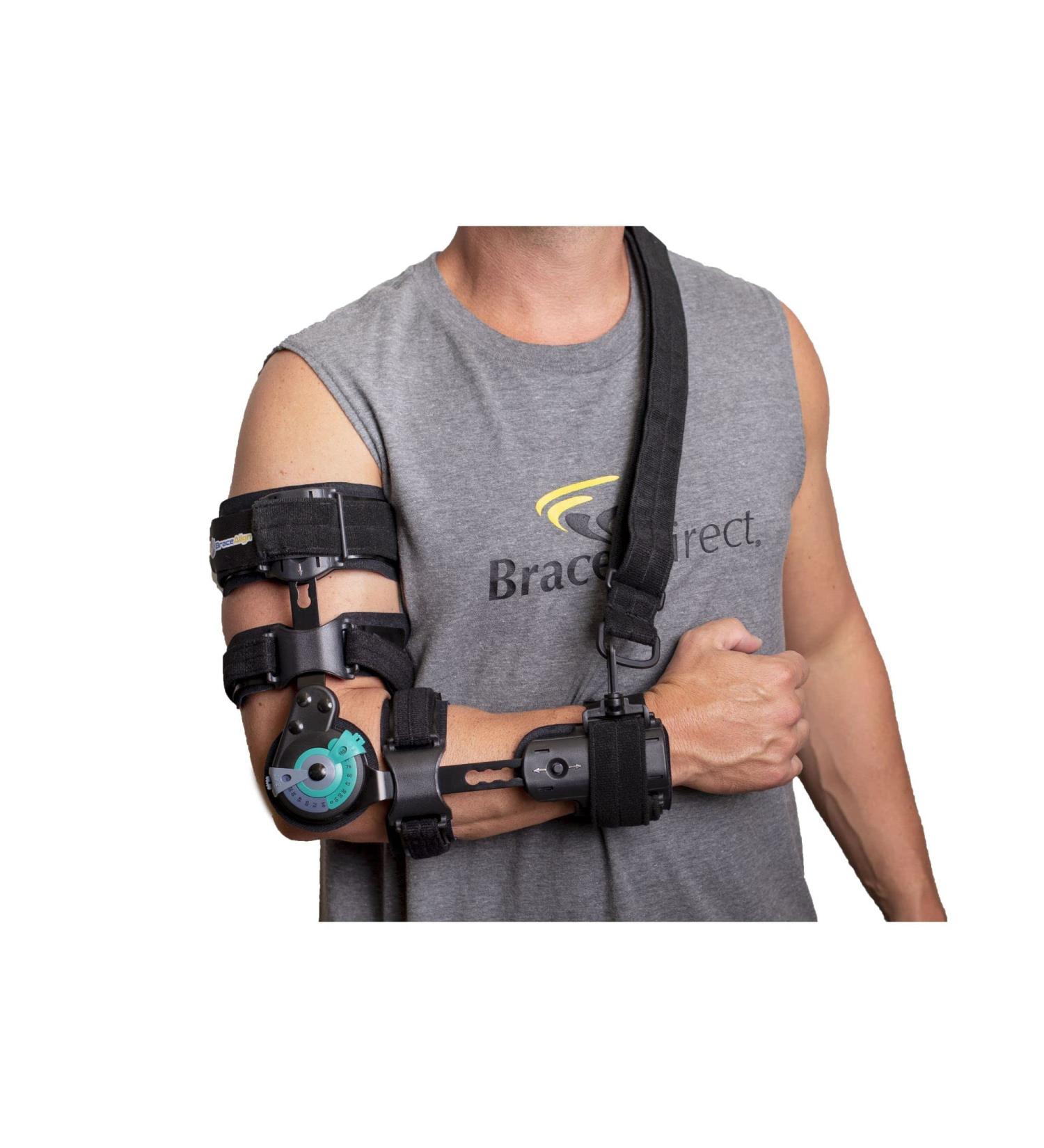 Brace Align Elbow Brace PDAC Approved L3760 L3761 | Hinged Range of Motion + Shoulder Sling Stabilizer for Post-Op Recovery - Right Arm - Buy Online on GoSupps.com