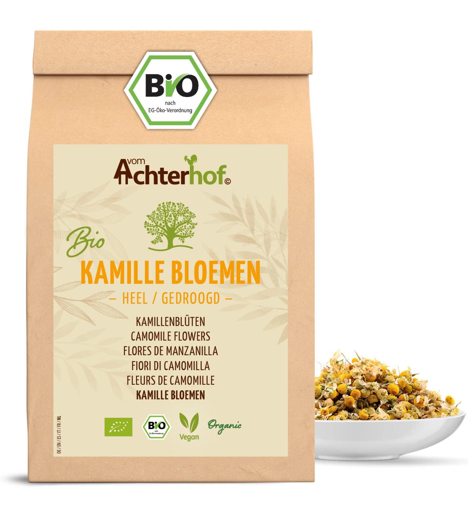 Blanks Co KG Chamomile flowers organic 500g whole and dried in organic quality chamomile tea from whole flowers 100 natural slightly bitter and delicate in taste vom Achterhof 500 g pack of 1 - Buy Online on GoSupps.com