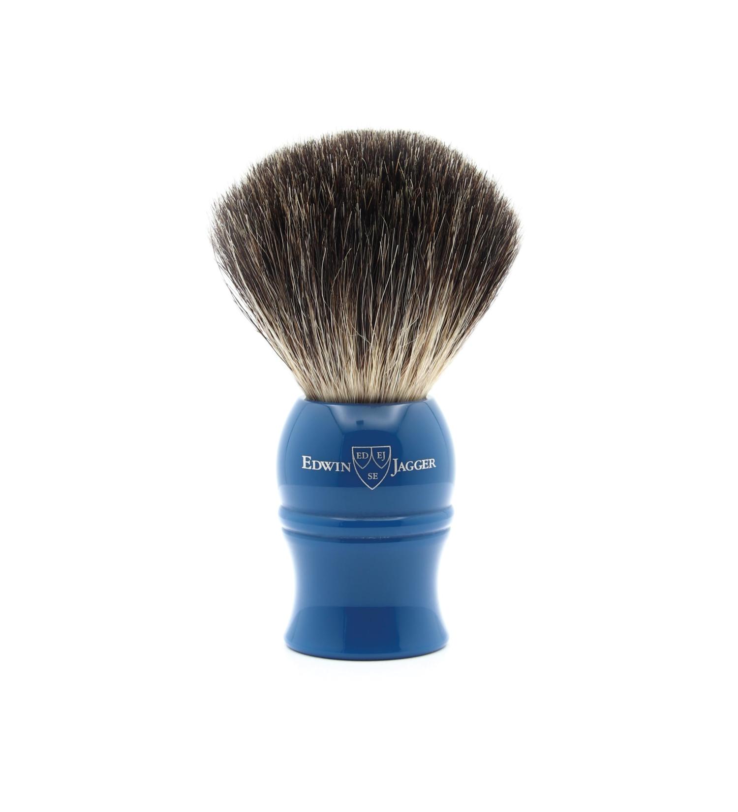 Edwin Jagger 1EJ333 Classic Dachshaar Shaving Brush - Handmade Peeling & Foam for Men & Women - Blue | International Shipping Available - Buy Online on GoSupps.com