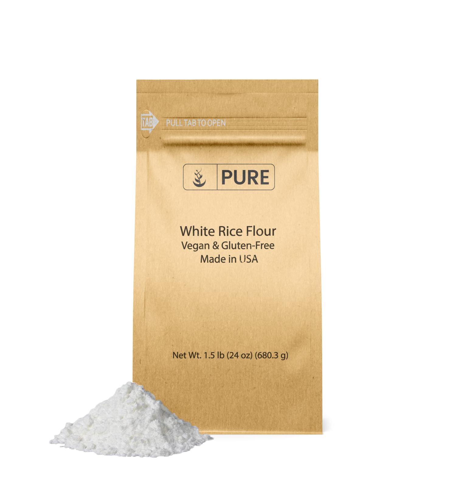 1.5 lb Unbleached White Rice Flour - Pure Original Ingredients, Vegan & Gluten-Free - Buy Online on GoSupps.com