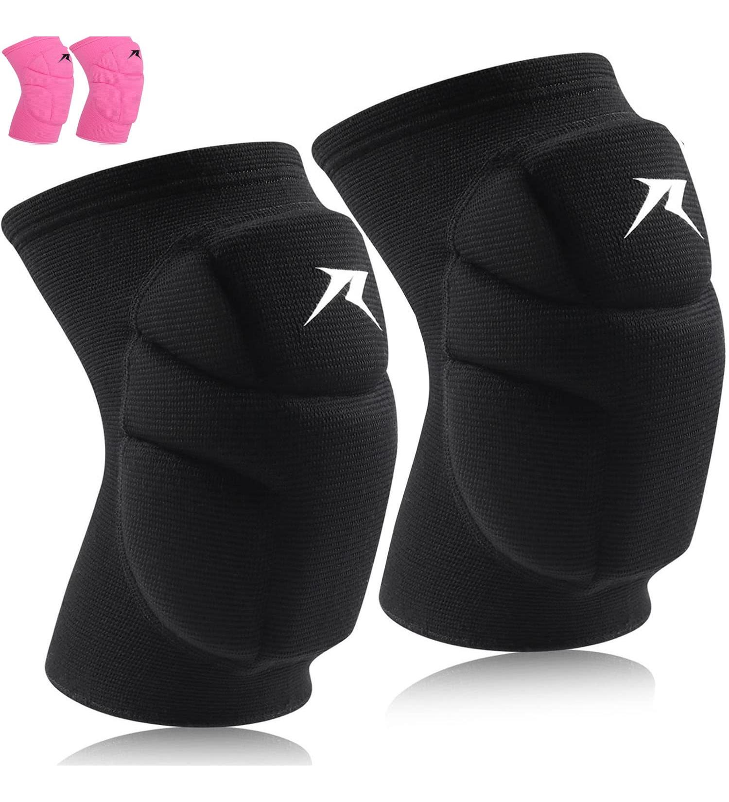 Volleyball Knee Pads Compression Sleeve Support | Men & Women | High Protection & Professional Grade | Running, Meniscus Tear, ACL, Arthritis | Joint Pain Relief | Black (Medium & Large) - Buy Online on GoSupps.com
