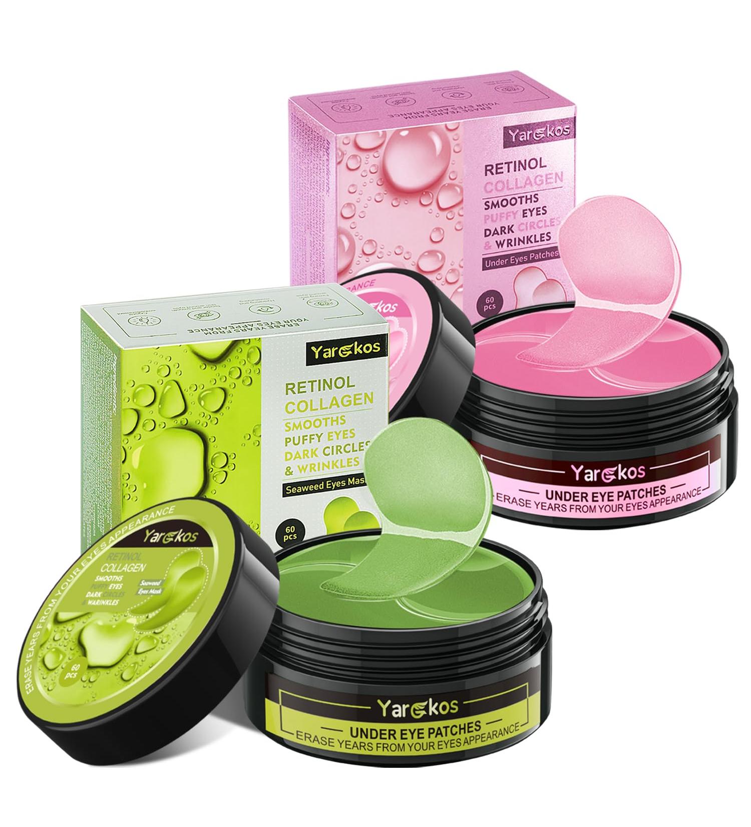 2 Packs Under Eye Patches - 60 Pcs Collagen Gel Pads for Puffiness & Dark Circles - Hydrating 30 Pairs Eye Masks for Women & Men - Buy Online on GoSupps.com