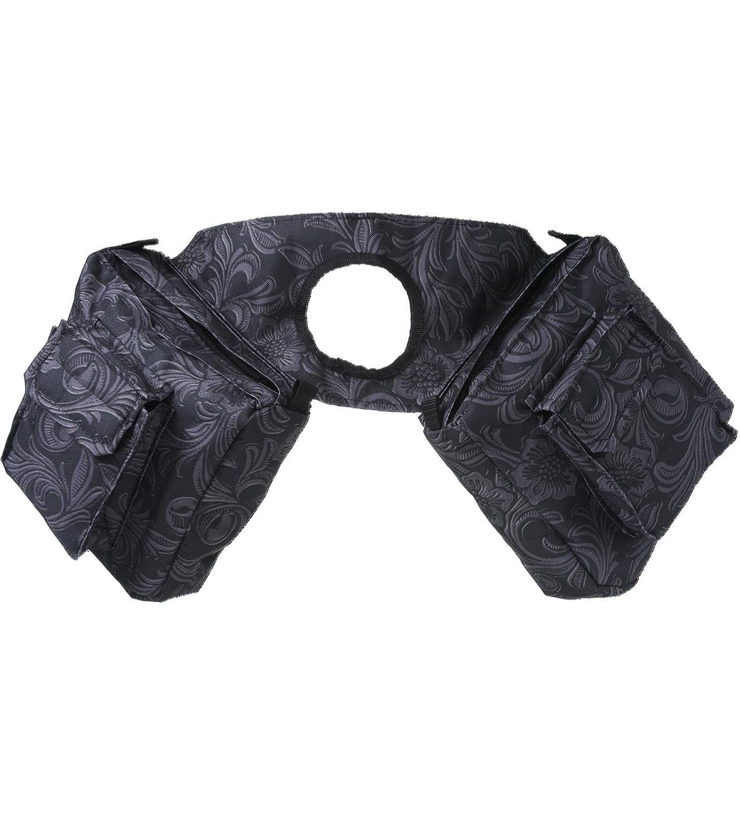 Tough 1 Horn Bag in Prints Tooled Leather Black