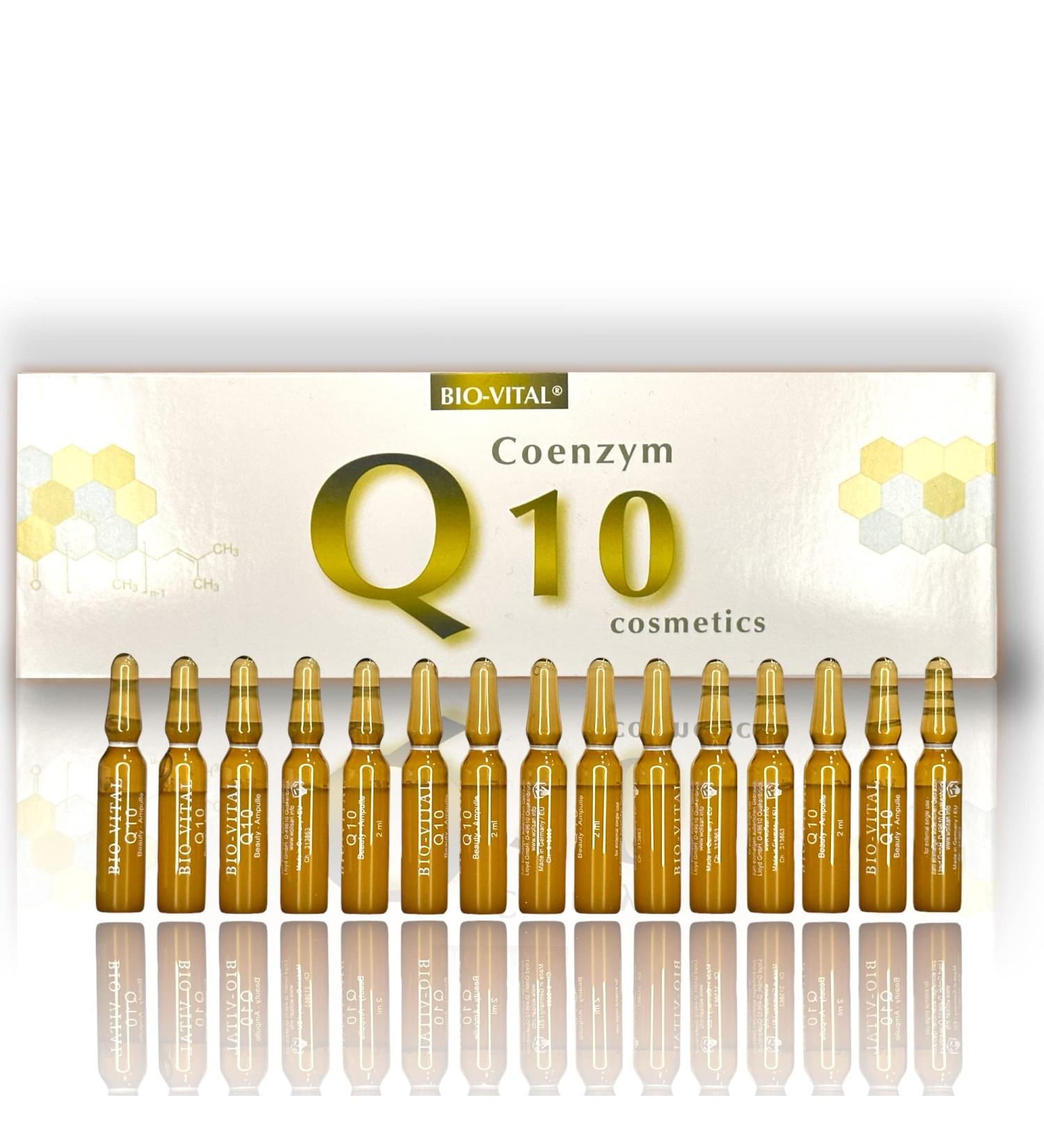 DS-Lux Pack of 2 original 15ml Coenzyme Q10 ampoules - Premium anti-aging application for face forehead neck and d collet