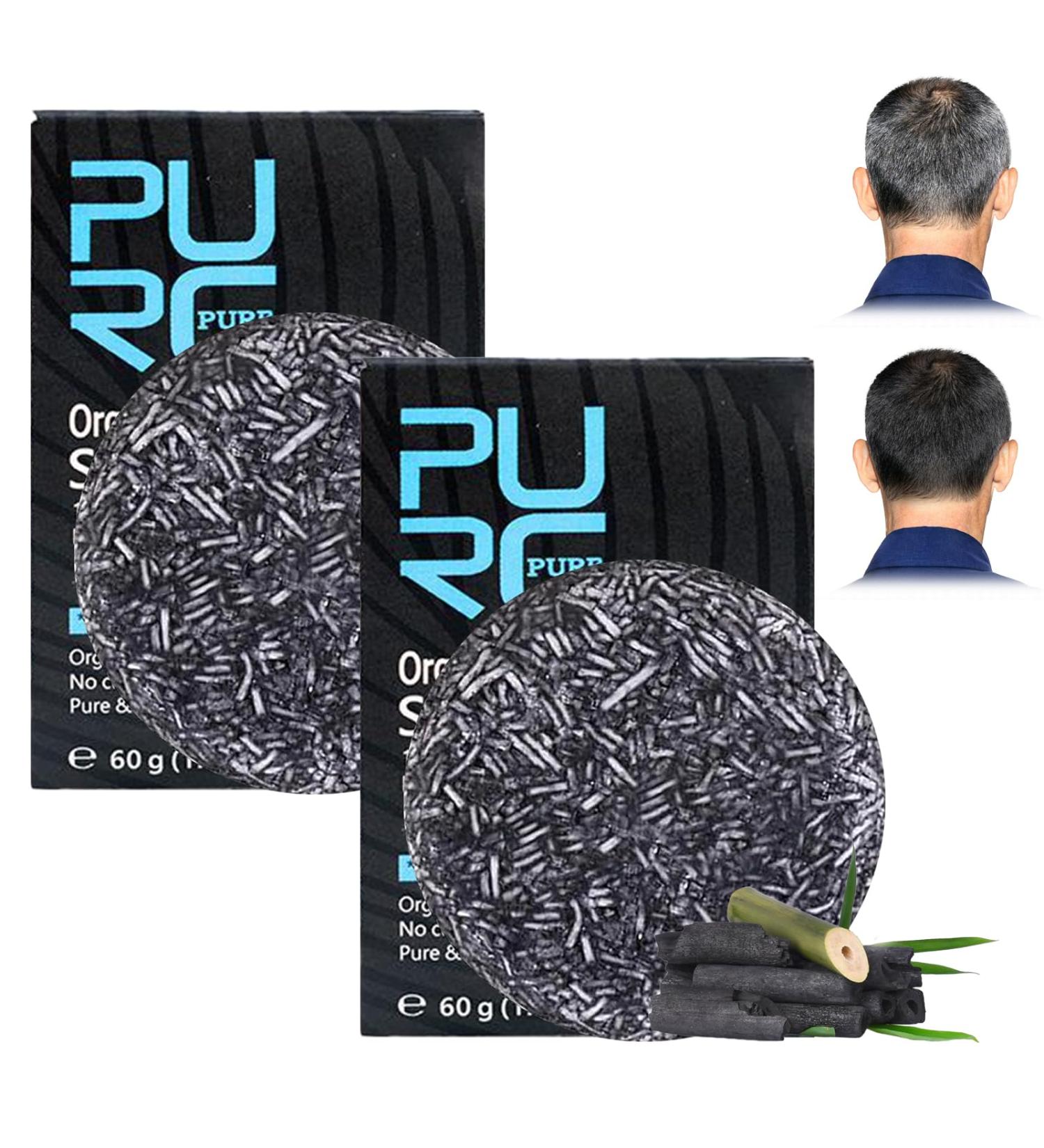 wohn&lebe 2 Pcs Pure Hair Darkening Shampoo Nutriblack Soap Nutriblack Gray Hair Shampoo White Hair Beard Shampoo Men Hair Darkening Shampoo Bar Soap Cover Nutriblack Gray Hair - Buy Online on GoSupps.com