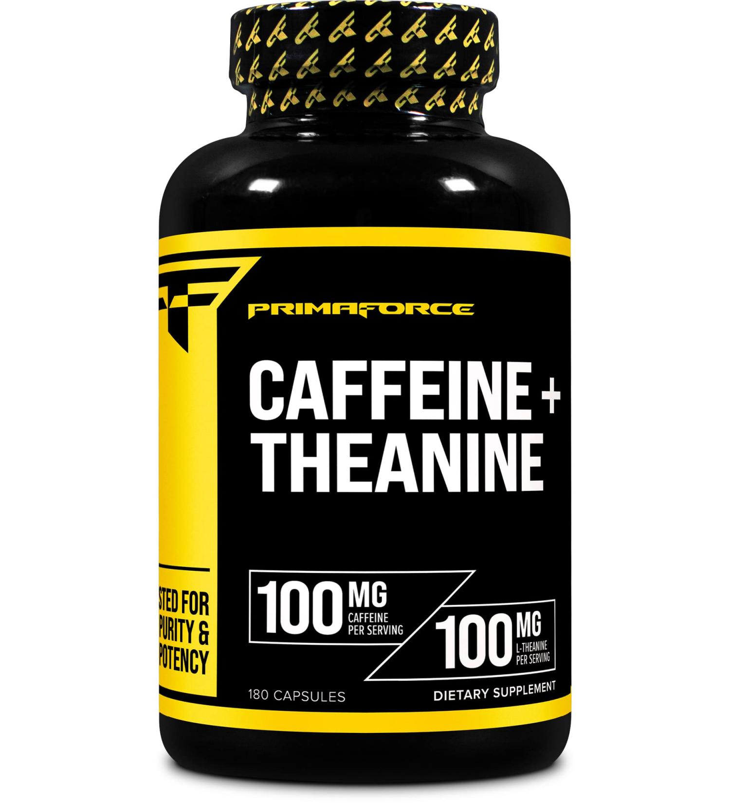 Primaforce Caffeine with L-Theanine 100mg of Each 180 Capsules 180 Servings - Non-GMO Soy Free and Gluten Free - Buy Online on GoSupps.com