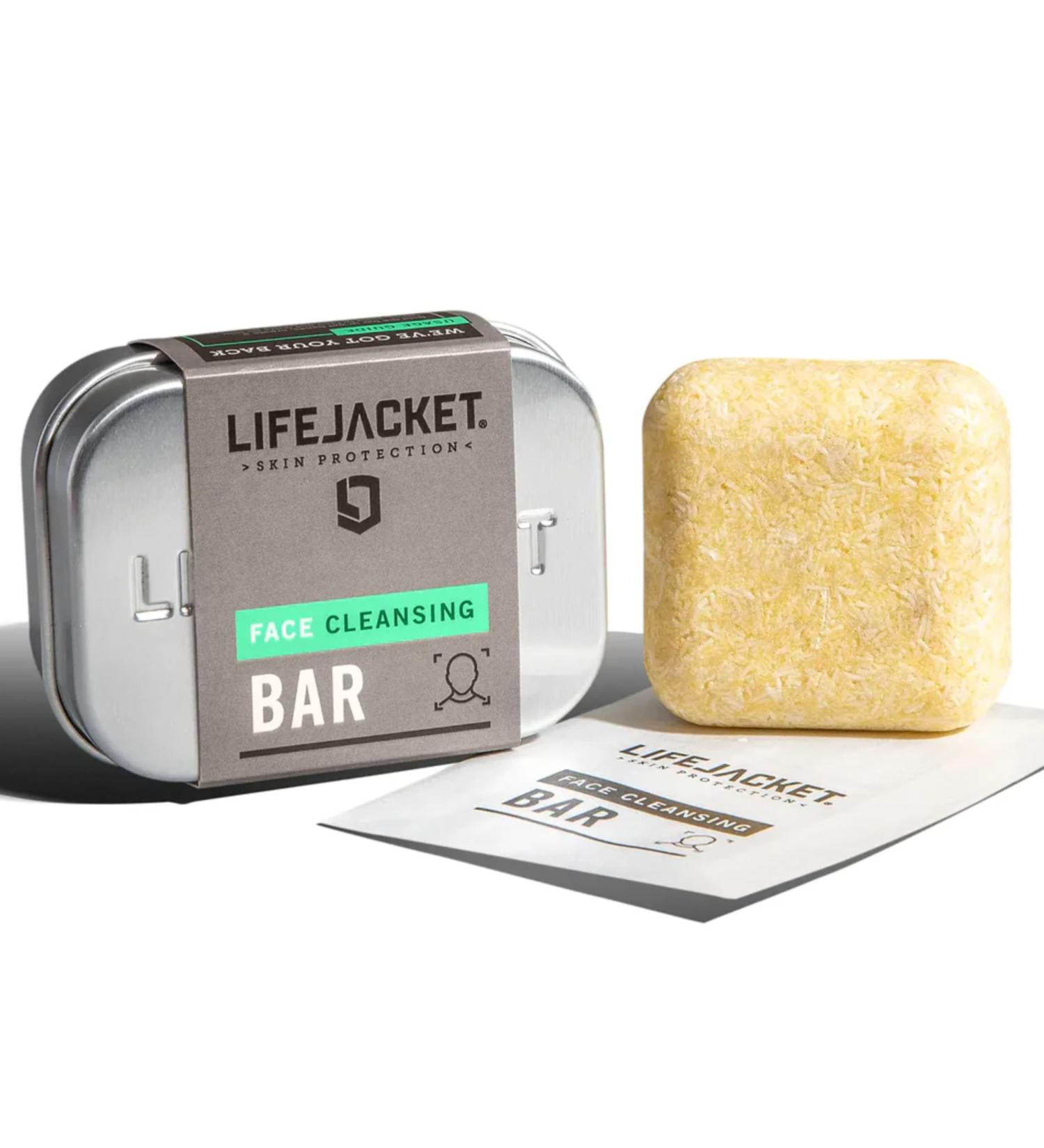 LIFEJACKET Face Cleansing Bar (50g) Gentle Exfoliating Face Wash Designed to Clear Pores Smooth Protect & Clear Skin. Fragrance & Plastic Free. Dermatologically Tested for Sensitive Skin - Buy Online on GoSupps.com