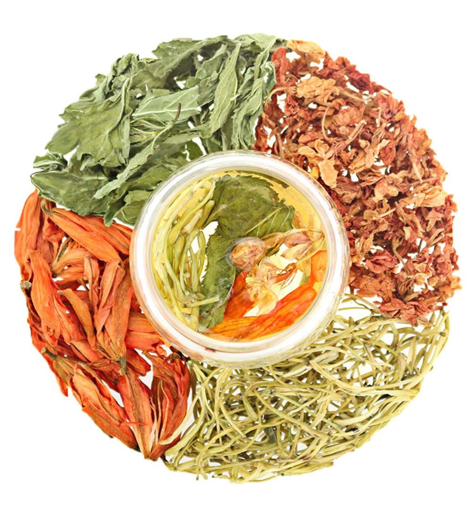 COLORFULTEA - 80g (2.82 oz) - Chinese Health Herbal Tea - Flower Tea - Floral Tea - Scented Tea - Tea Blends - Throat And Lungs Nourishing Tea Blend - Panda Hai Honeysuckle Gong Chrysanthemum Licorice Lily Rock Sugar Tea Bag x 10 Pieces - Buy Online on GoSupps.com