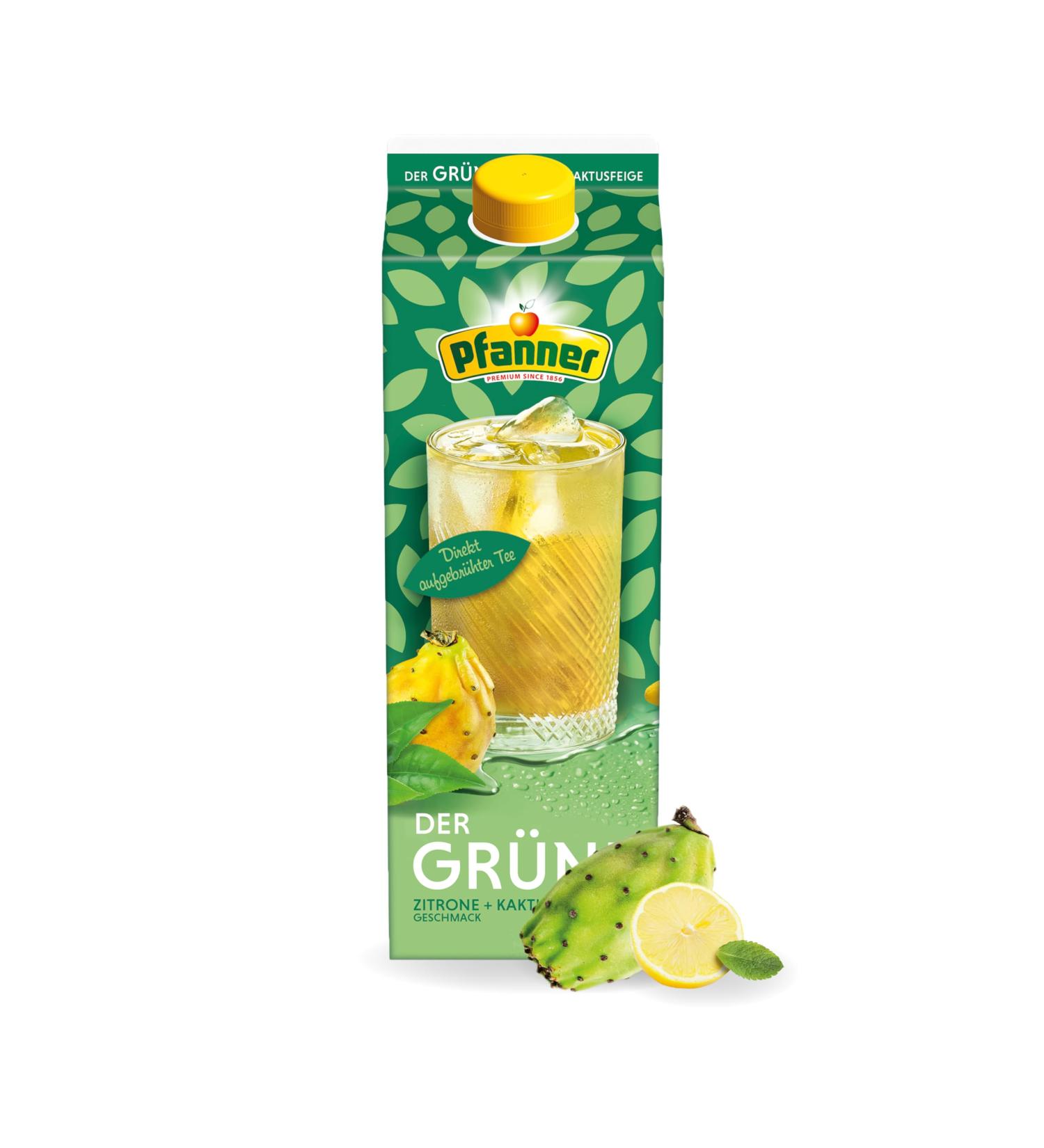 Pfanner Green Lemon Cactus Fig Tea - Refreshing Brewed Green Tea with Lemon & Cactus | 2L Bottle - International Shipping Available - Buy Online on GoSupps.com