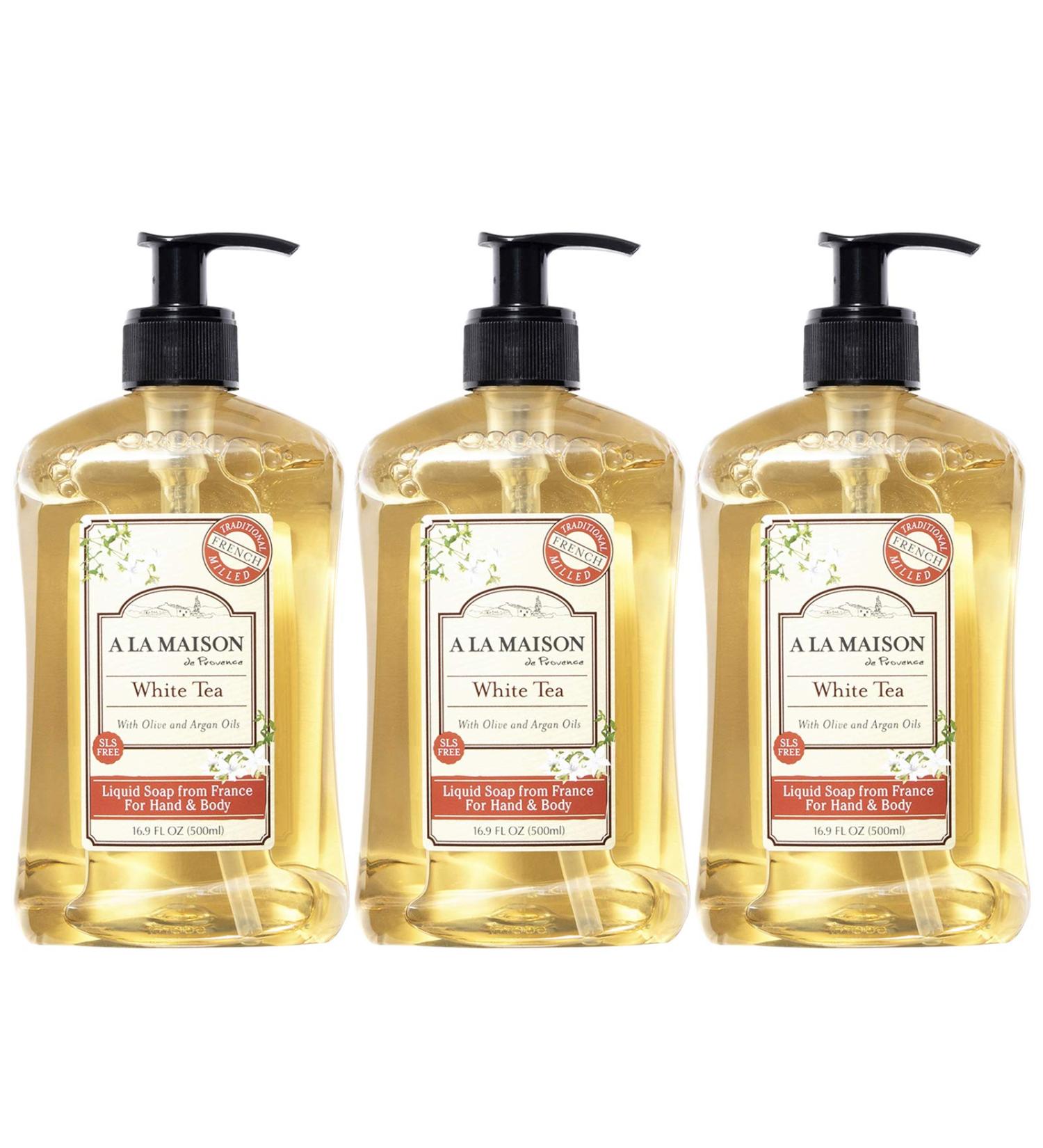 A LA MAISON White Tea Liquid Hand Soap - Triple French Milled Natural Moisturizing Soap (3 Pack 16.9 oz) - White Tea 16.9 Fl Oz (Pack of 3) - Buy Online on GoSupps.com