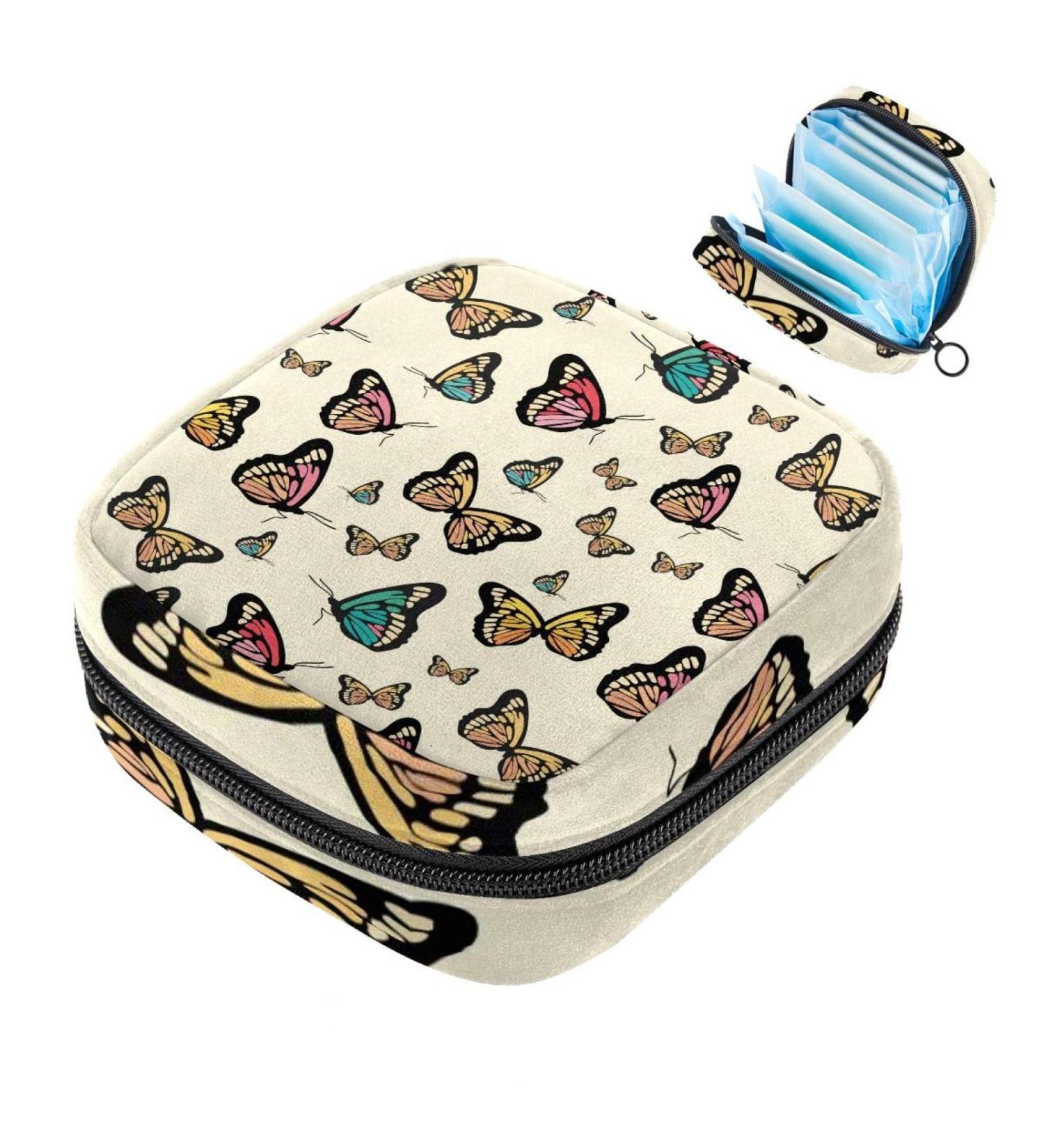 Women s Butterfly Pattern Storage Bag Menstrual Cup Pocket & Travel Makeup Organizer Large Capacity for Ladies - Buy Online on GoSupps.com