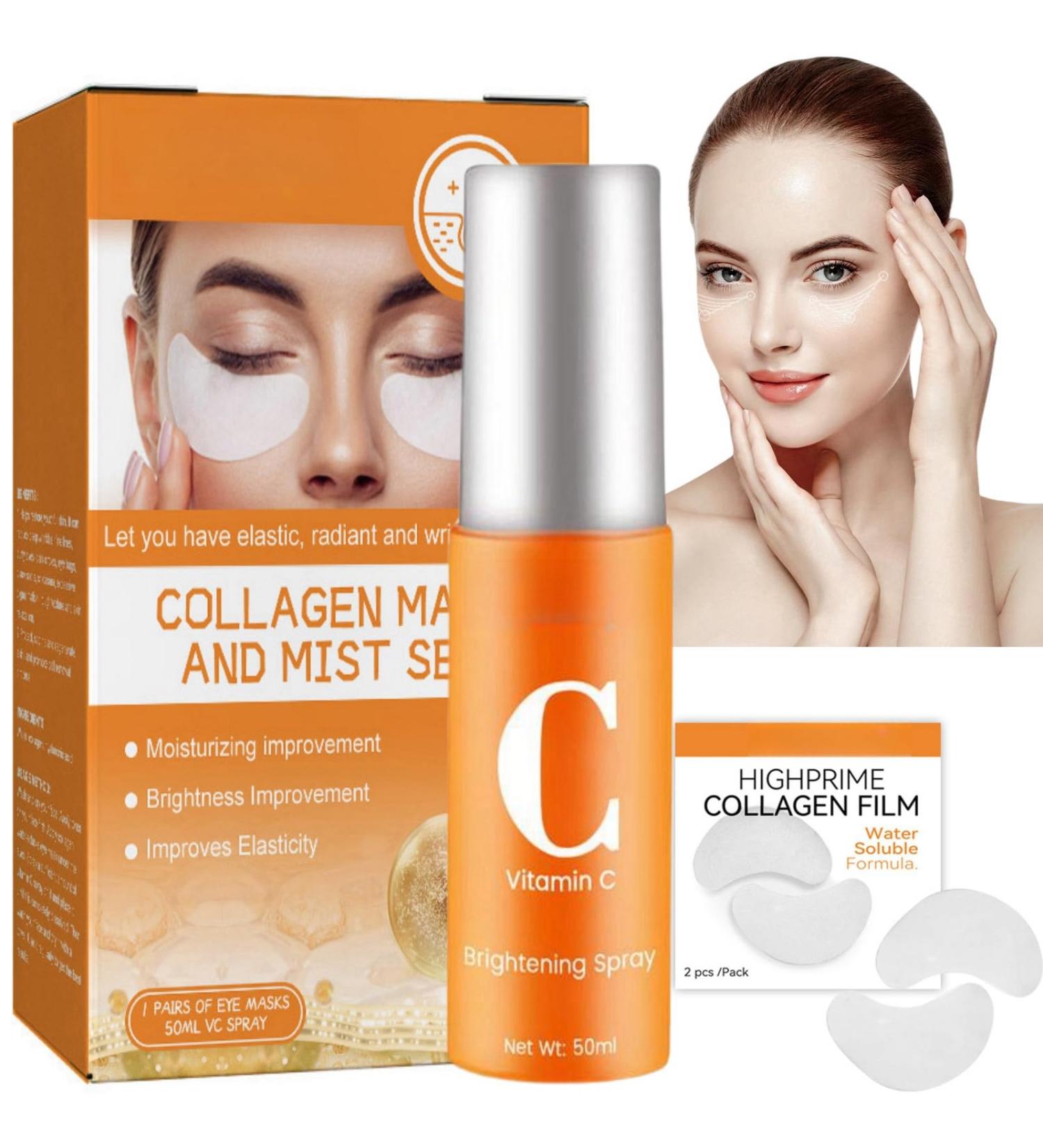 Highprime Collagen-Film&Mist Kit Soluble Collagen-Film Set Highprime Collagen-Soluble Film 2 In 1 Collagen-Film and Spray Kit Highprime Collagen-Film Mask Korean Premium Collagen-Mask Collagen Sheets - Buy Online on GoSupps.com