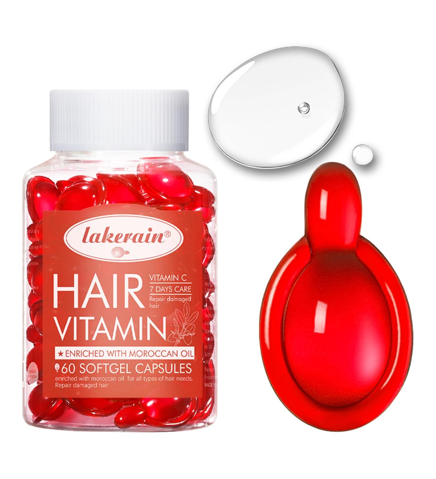 60 Pcs Hair Treatment Serum Oil Capsules - Rinse-Free Conditioning & Repair Formula with Vitamins Keratin Lemon Essence & Glycerin - Buy Online on GoSupps.com