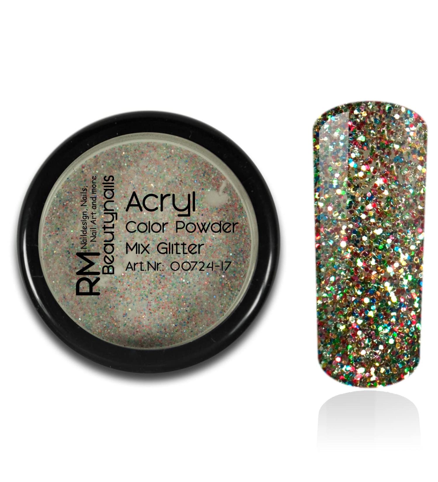 Acrylic Color Powder Mix Glitter Powder Nail Design Nails Fingernail RM Beautynails 1 Pack (1x 10g) Mix Glitter 10g