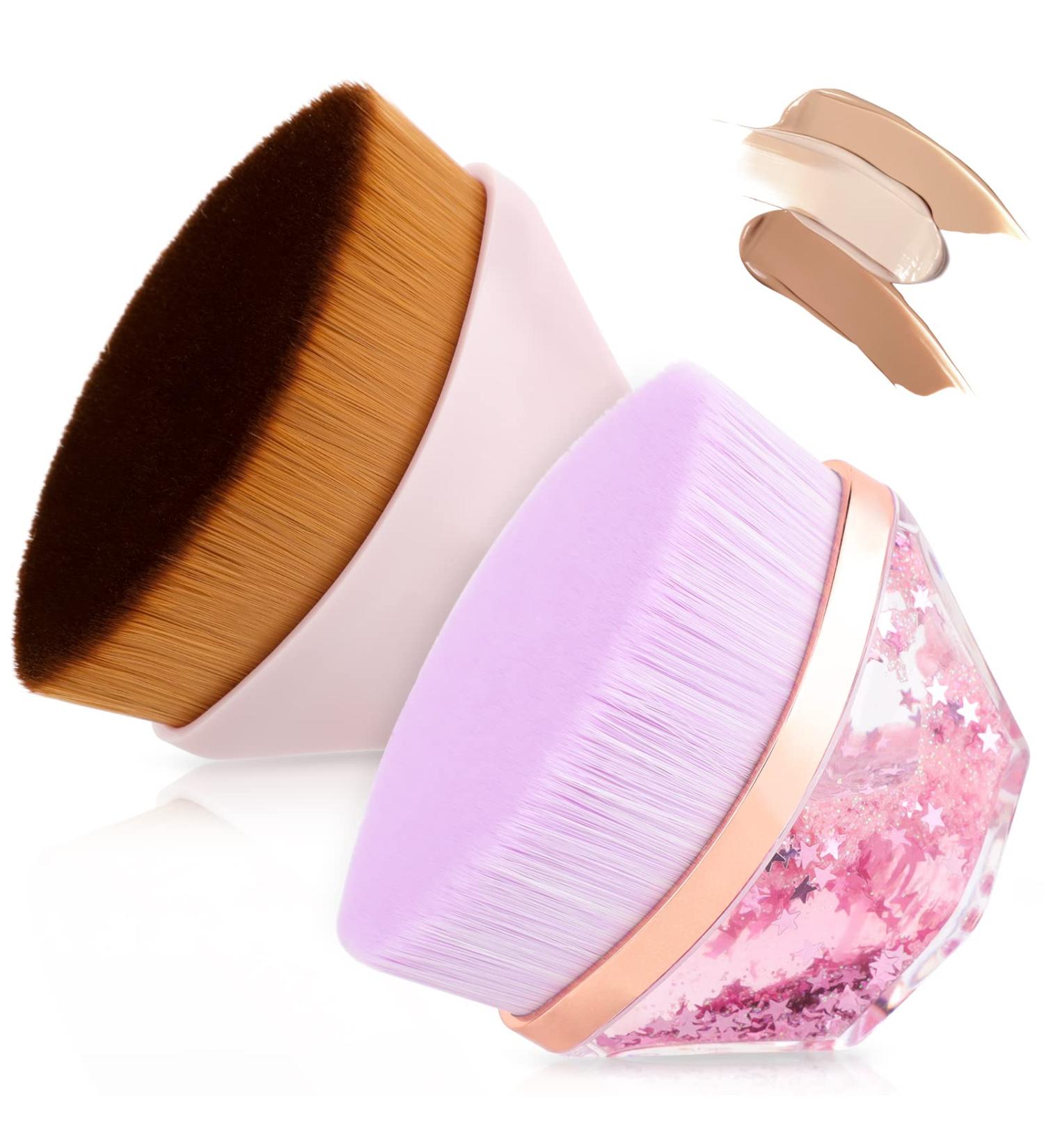 2 PCs Brochas de Maquillaje - Brocha Plana para Base L quida y Herramienta Cosm tica con Caja de Almacenaje - Env o Internacional - Buy Online on GoSupps.com