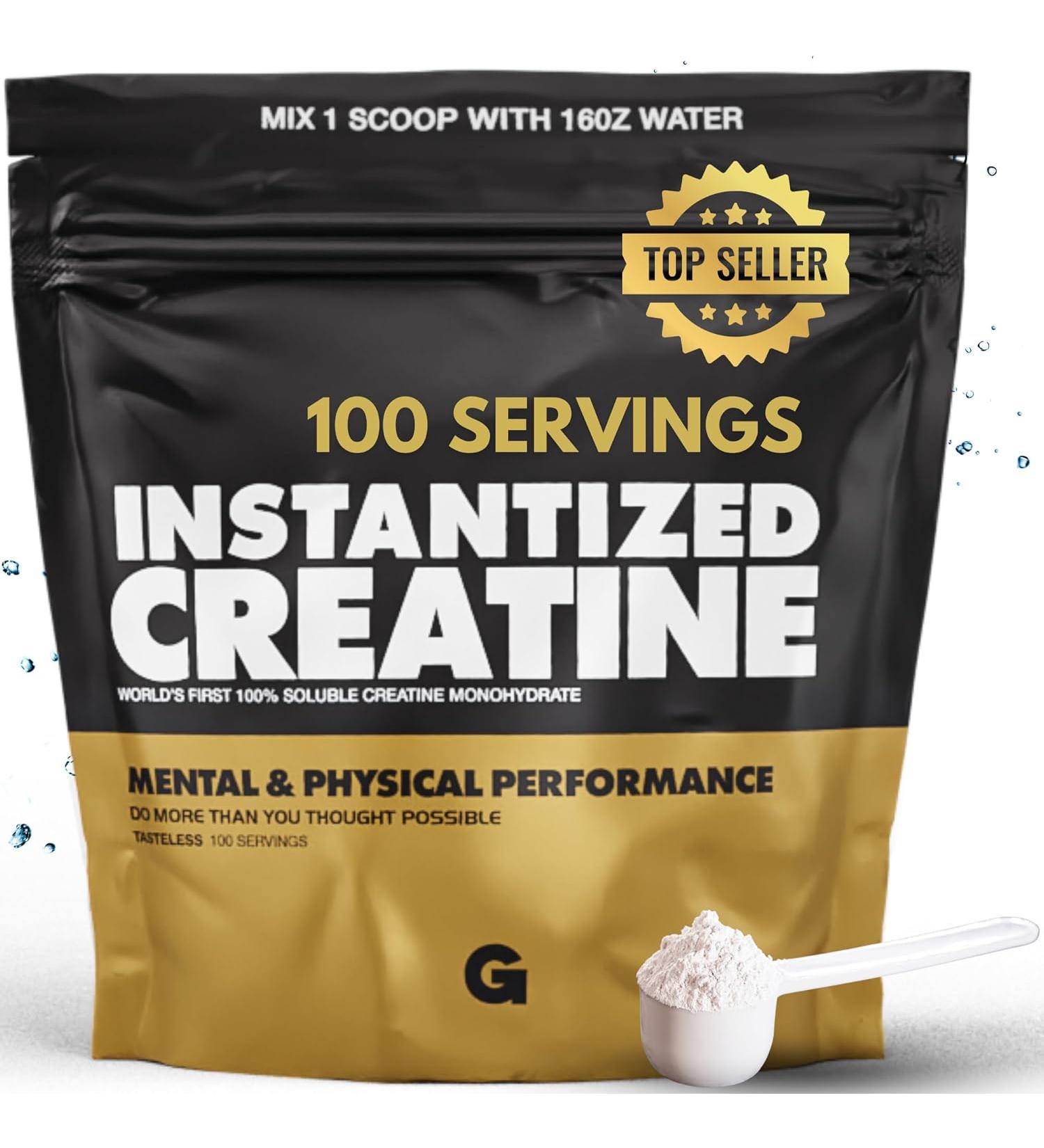 Instantized Creatine Monohydrate | 100 Servings | Boost Strength, Performance & Muscle Building | 1.1lb Pack - Buy Online on GoSupps.com
