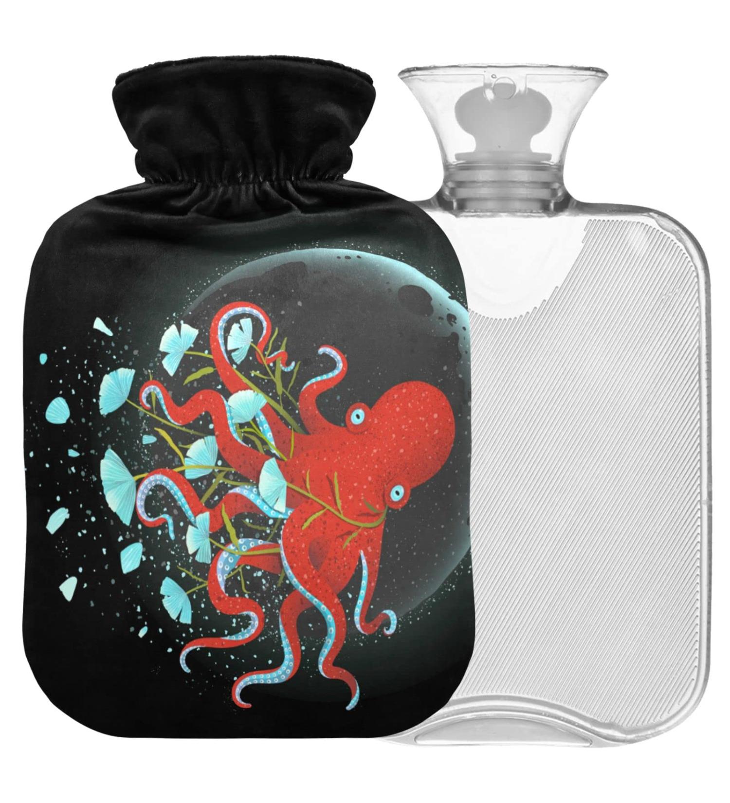 NAANLE OCTOPUS MOON 2L Transparent Hot Water Bottle - Large Heat & Cold Therapy for Pain Relief - Ideal for Bed & Comfort - Buy Online on GoSupps.com