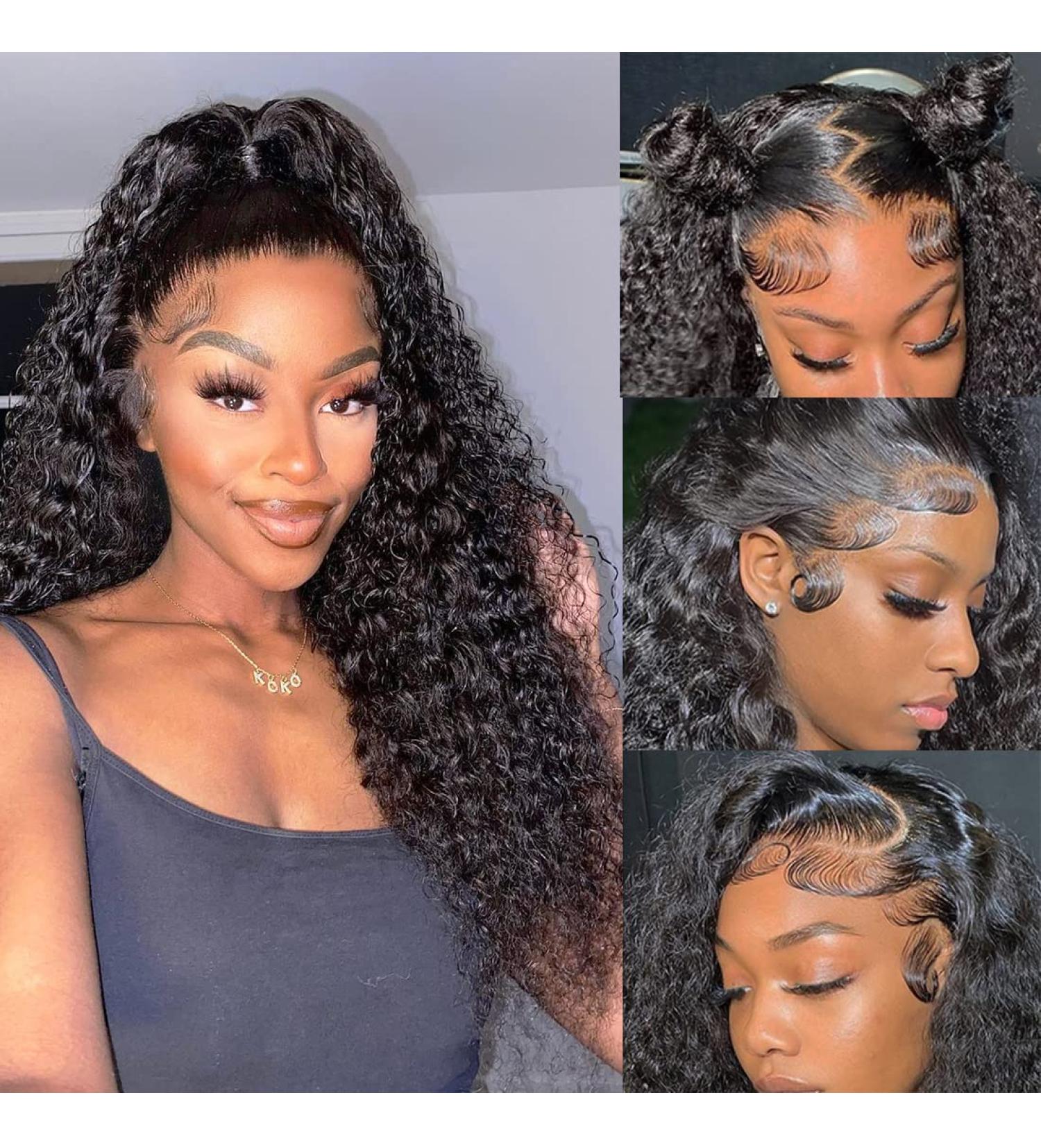 VRBest 24 Inch Deep Wave HD Transparent Lace Front Wig 180% Density | Pre Plucked Wet & Wavy Human Hair Wigs for Black Women - Buy Online on GoSupps.com