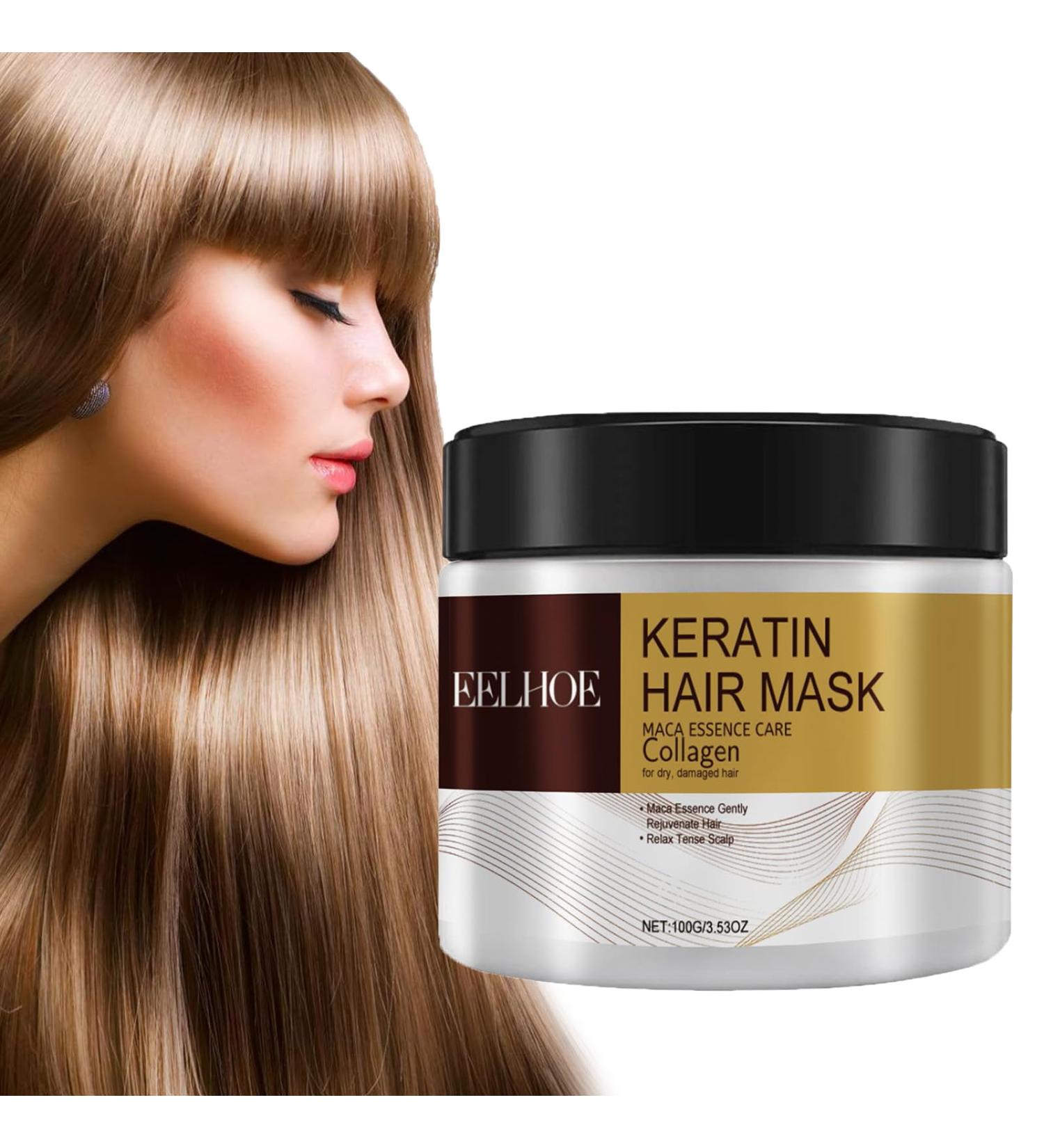 Collagen Hair Treatment Collagen Hair Mask Conditioning Argan Oil Hair Mask Keratin Hair Mask Collagen Treatment Deep Repair Conditioner Hair Masks for Dry Damaged Hair (1PC) - Buy Online on GoSupps.com