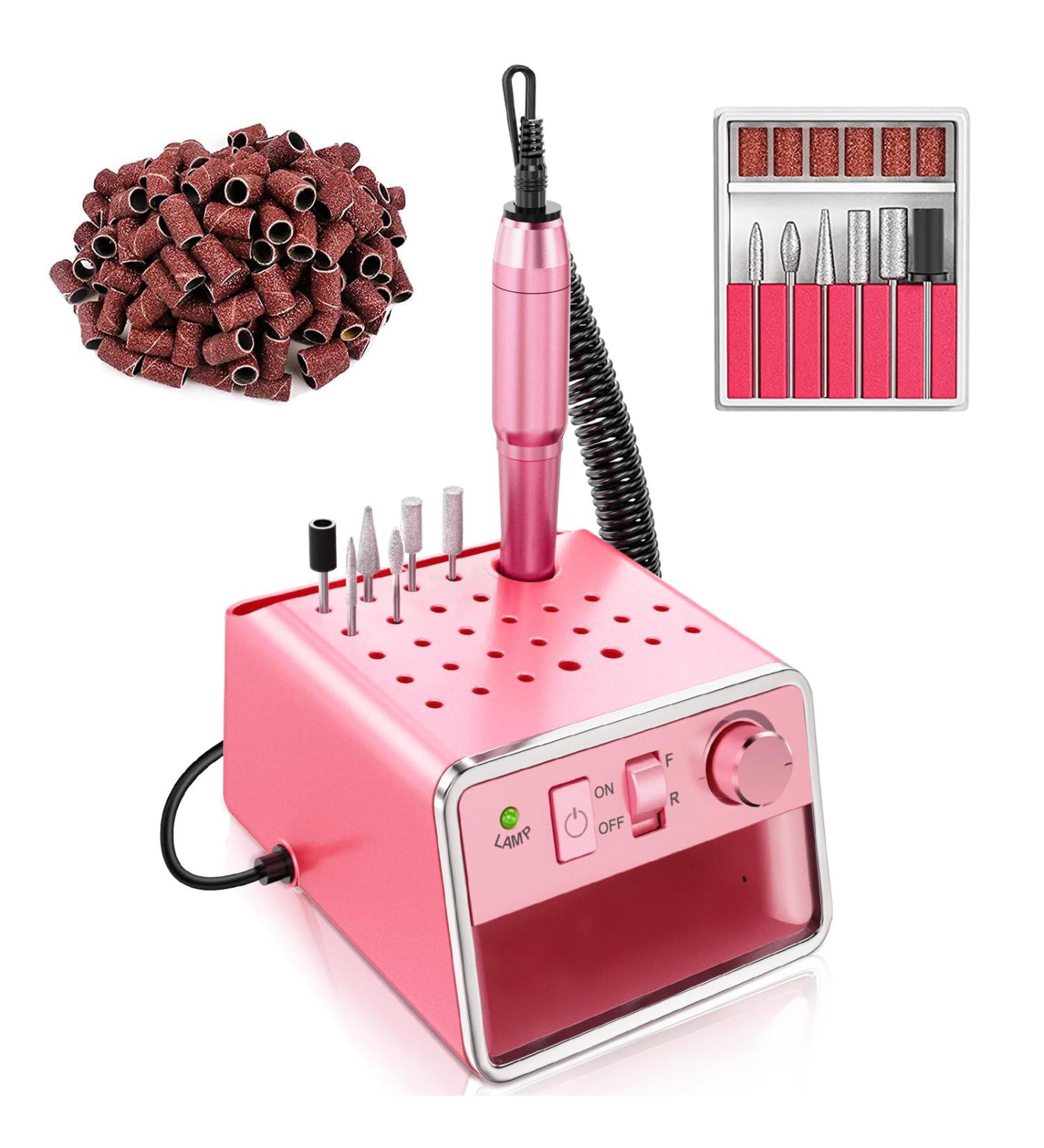 ALLE'S Professional Nail Drill 20000 RPM Portable Electric Nail Drill Machine for Acrylic and Gel Nails - USB Powered (Pink) - Buy Online on GoSupps.com