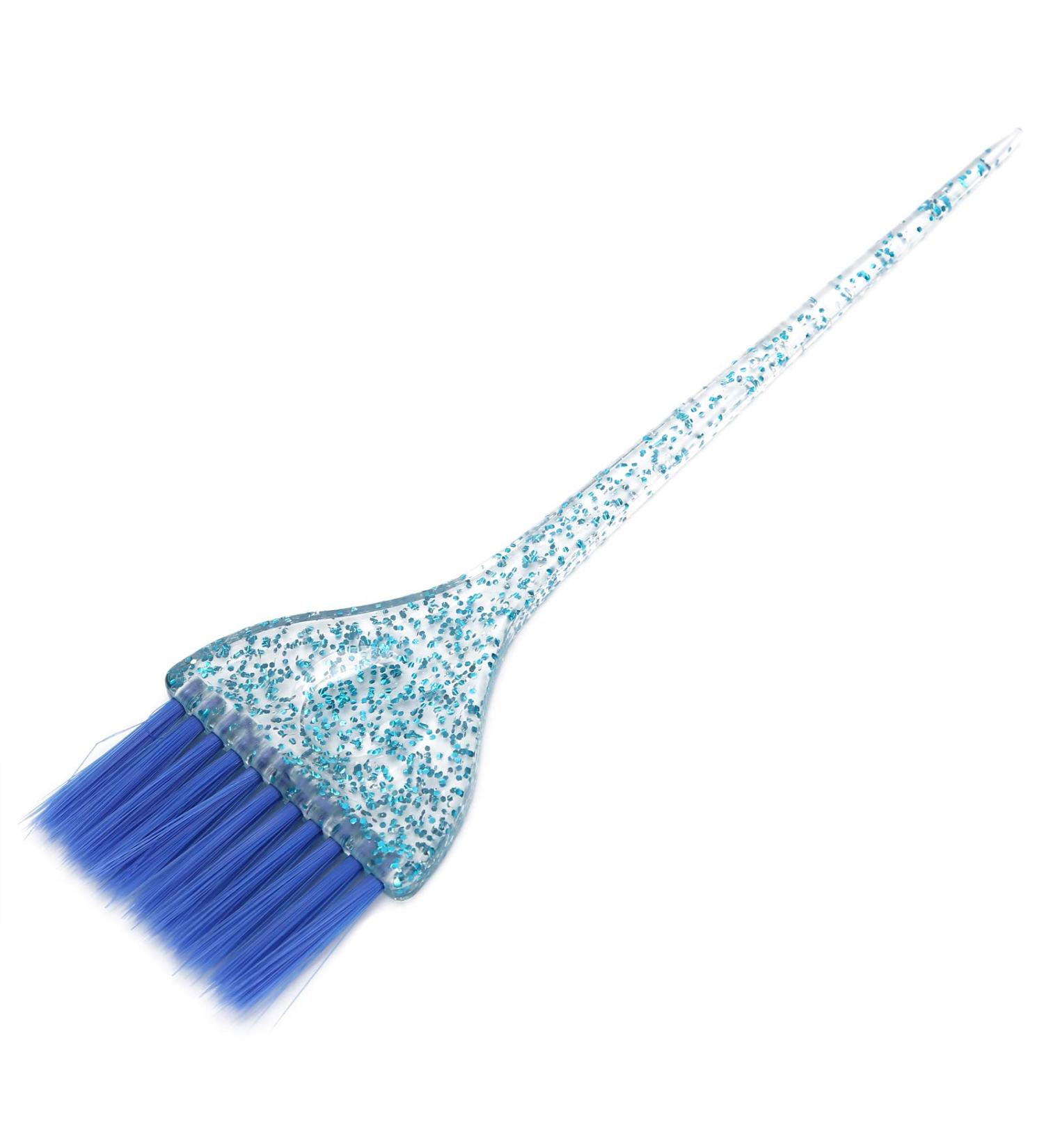 Glitter Handle Hair Dye Brush Hair Coloring Tool with Long Handle Material Pearly Lustre Handle for Beauty Salon and Hair Salon (Blue) - Buy Online on GoSupps.com