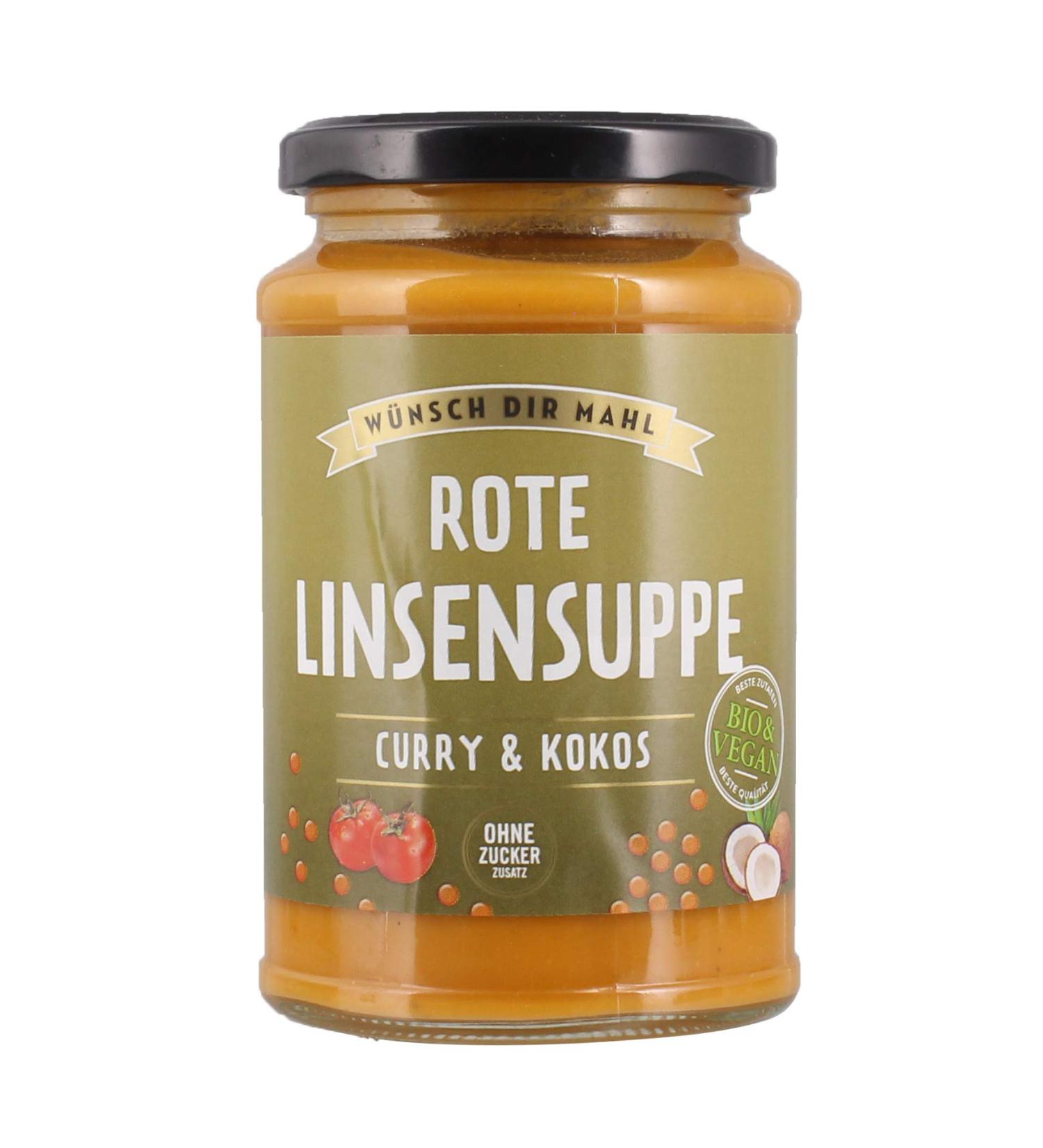 W nsch-Dir-Mahl WDM Organic Ready-Made Products Red Lentil Soup with Curry & Coconut (380 g) - Organic