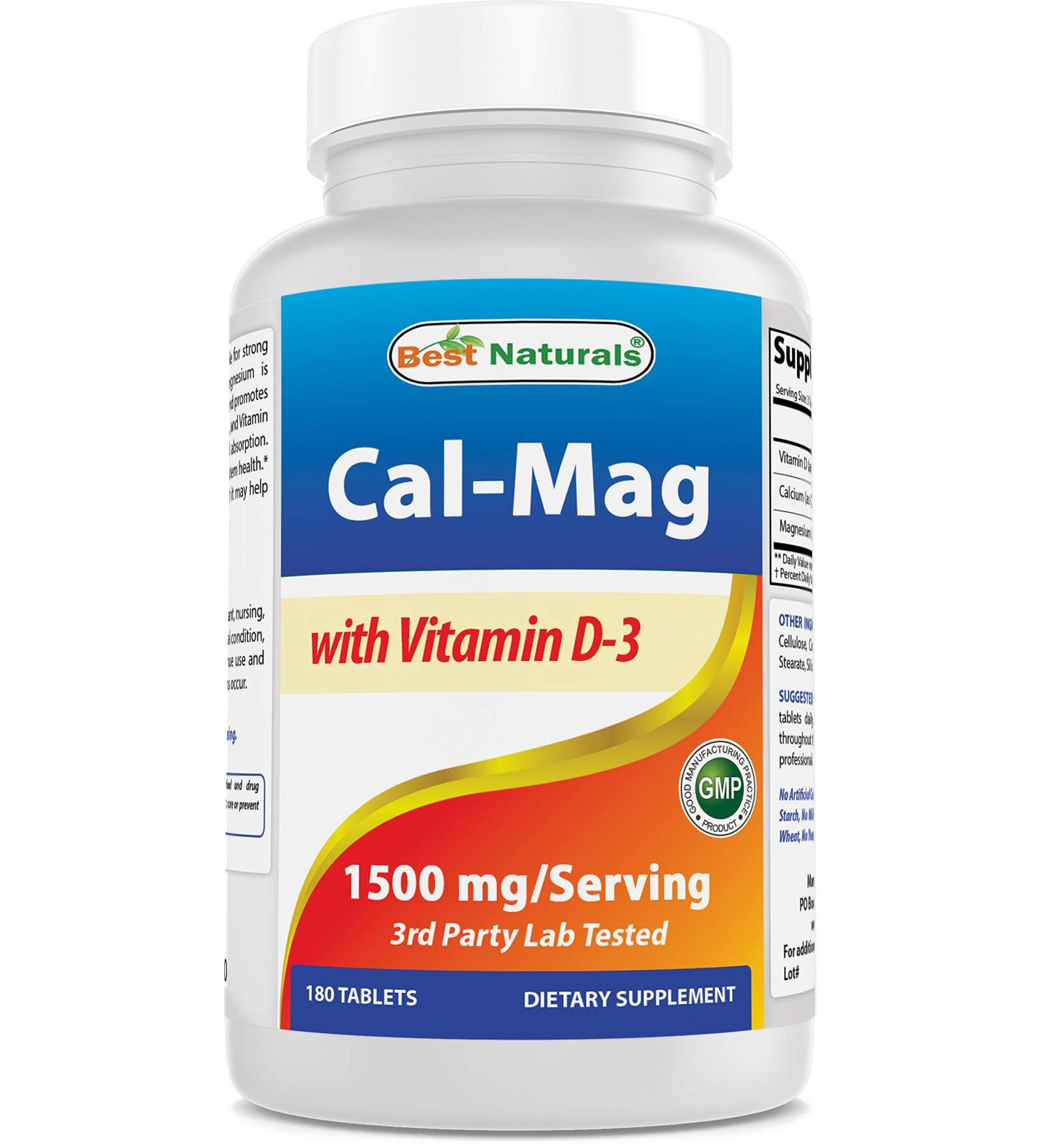 Best Naturals Calcium Magnesium Vitamin D3 1500mg 180 Tablets - Buy Online on GoSupps.com