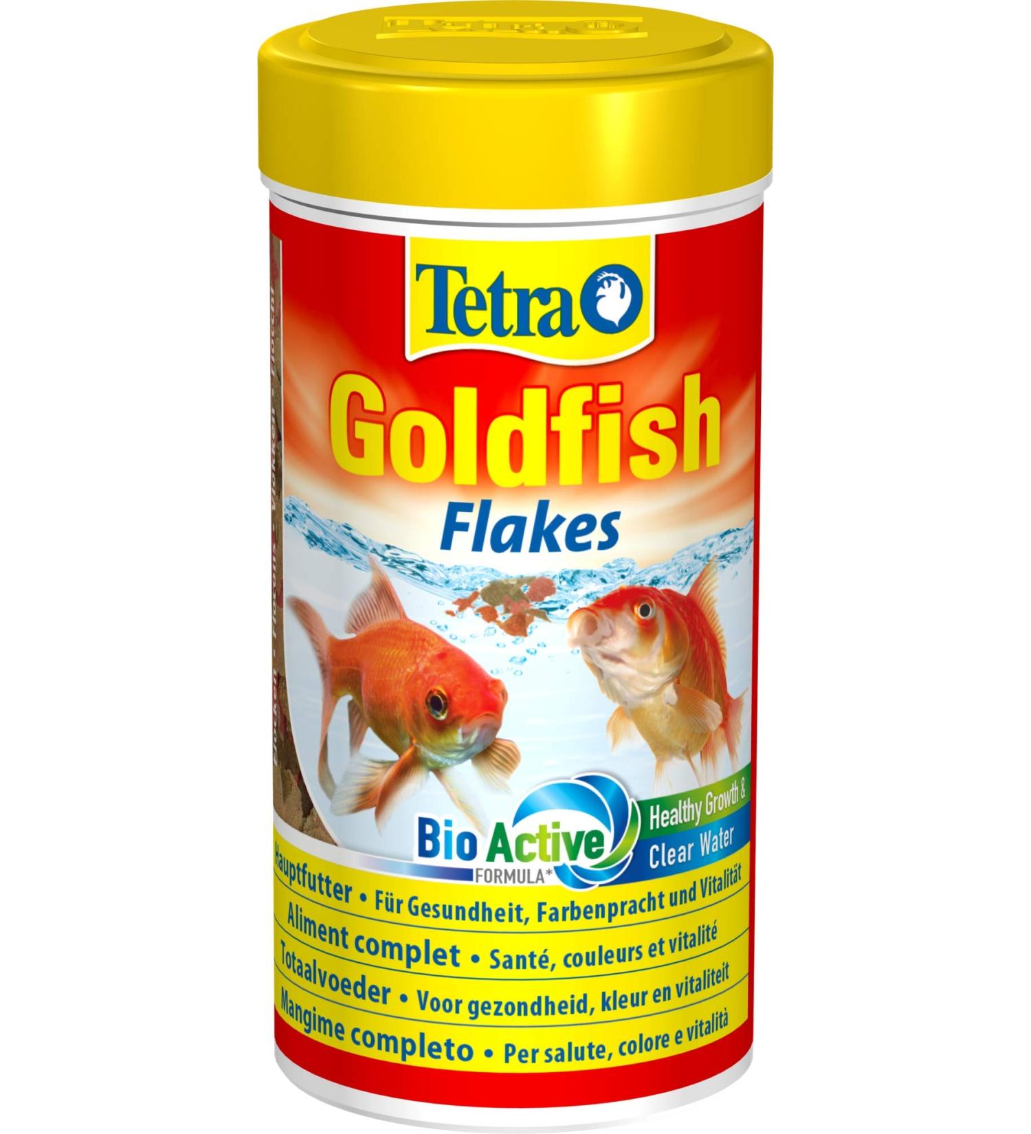 Tetra Goldfish Flakes - Premium Fish Food for Goldfish & Cold Water Fish | 250 ml Can - Buy Online on GoSupps.com