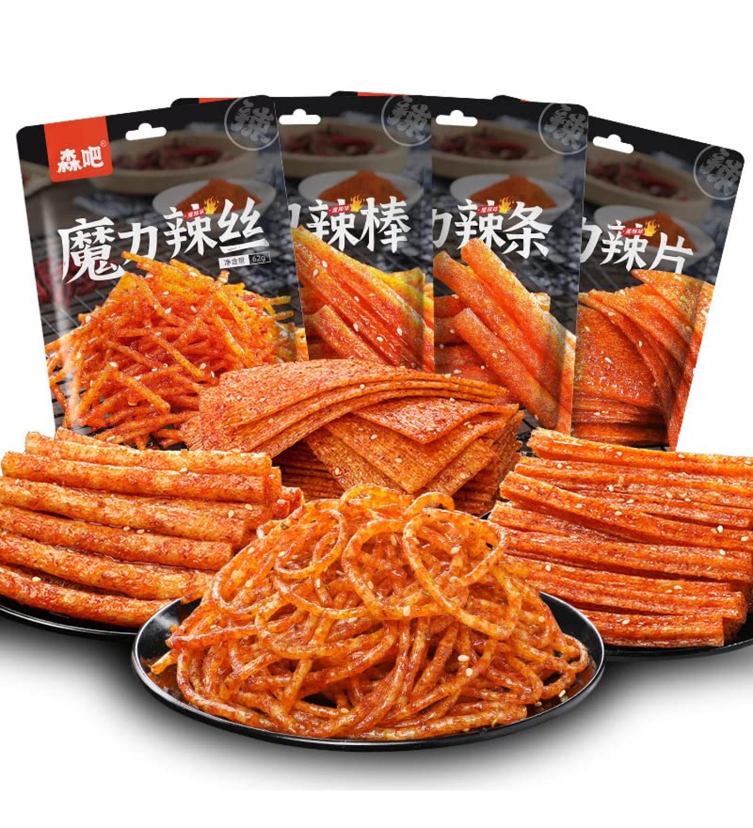 Spicy noodle web celebrity latiao snacks 62g/packet big spicy piece nostalgia spicy Gluten casual snacks Very spicy Spicy stick (Mix and match spicy strips 1 pack) Mix and match spicy strips 1.00 g (Pack of 1) - Buy Online on GoSupps.com