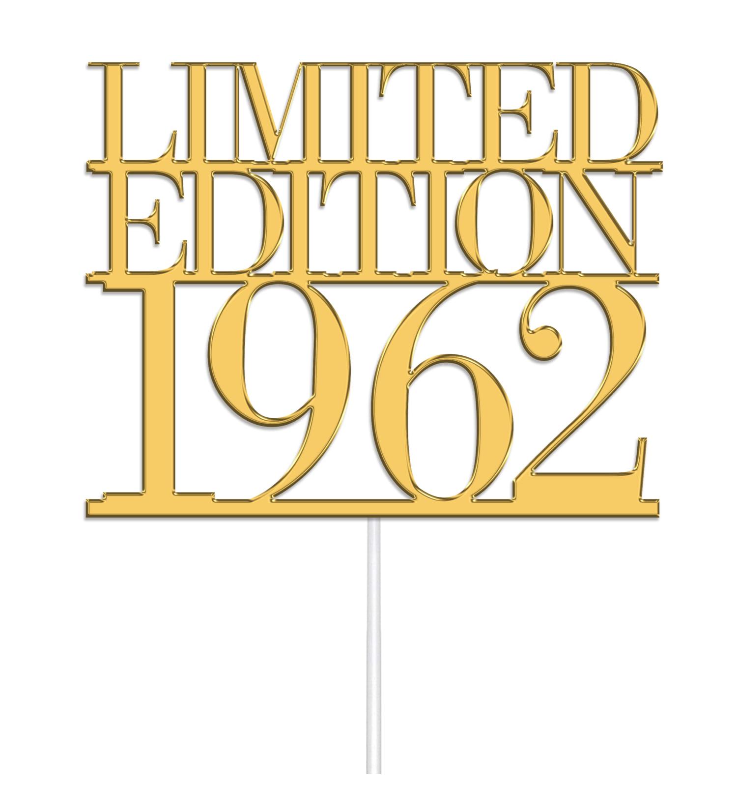 Personalised Birthday Cake Topper Limited Edition Any Year | Acrylic Cake Topper | Cake Toppers | Personalised Cake Decorations - Gold - Buy Online on GoSupps.com