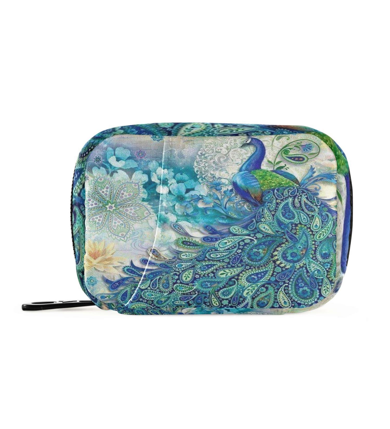 Buy Beautiful Peacock Travel Pill Organizer | 7-Day Weekly Pill Box & Vitamin Holder for Easy Medicine Management - Buy Online on GoSupps.com