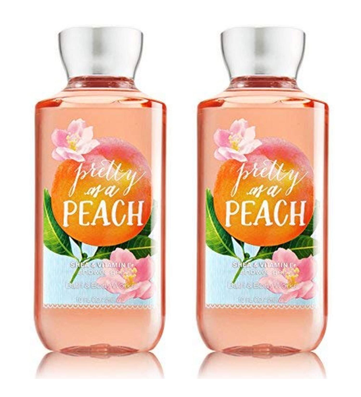 Bath and Body Works Gift Set of of 2 - 10 Fl Oz Shower Gel (Pretty as a Peach) Multicolor
