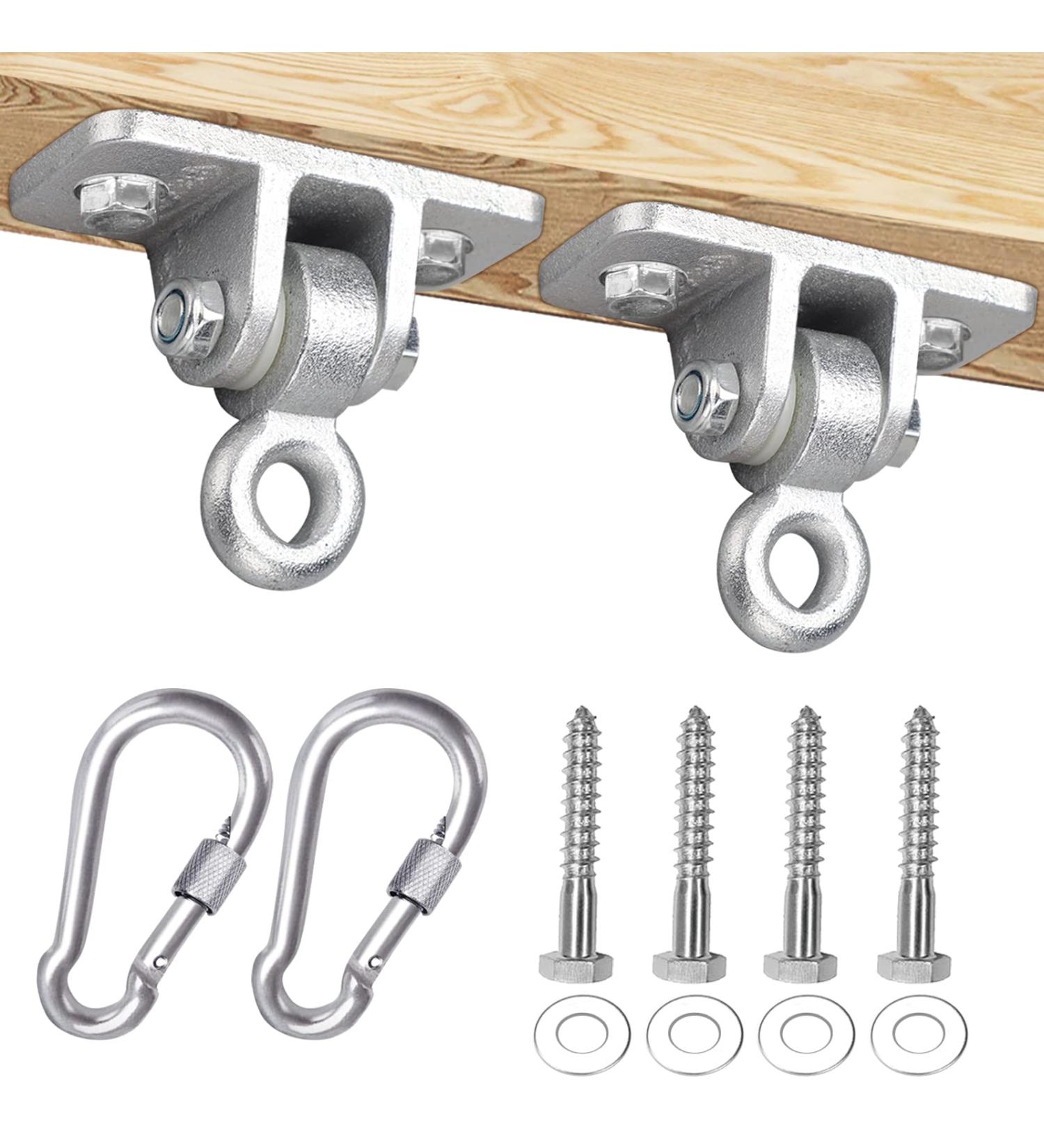 BETOOLL 2400lb Capacity Heavy Duty Swing Hangers Set of 2 - Indoor Outdoor Hanging Snap Hooks Silver - Buy Online on GoSupps.com
