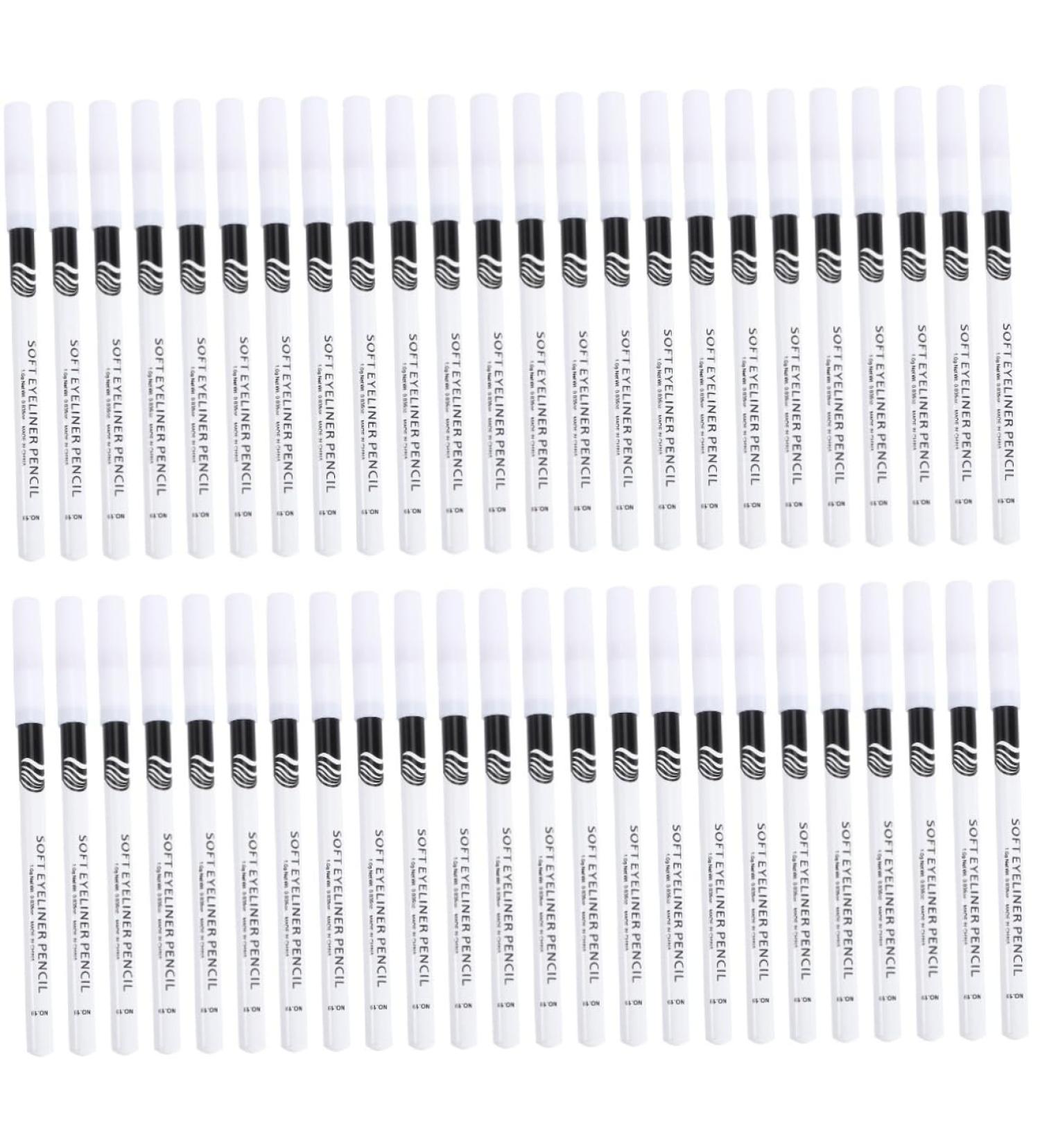 WOONEKY 48 Pcs Eyeliner Pencil Eye Makeup Kit Cosmetic Pencil White Lying Silkworm Pencil Liquid Wooden Pole - Buy Online on GoSupps.com