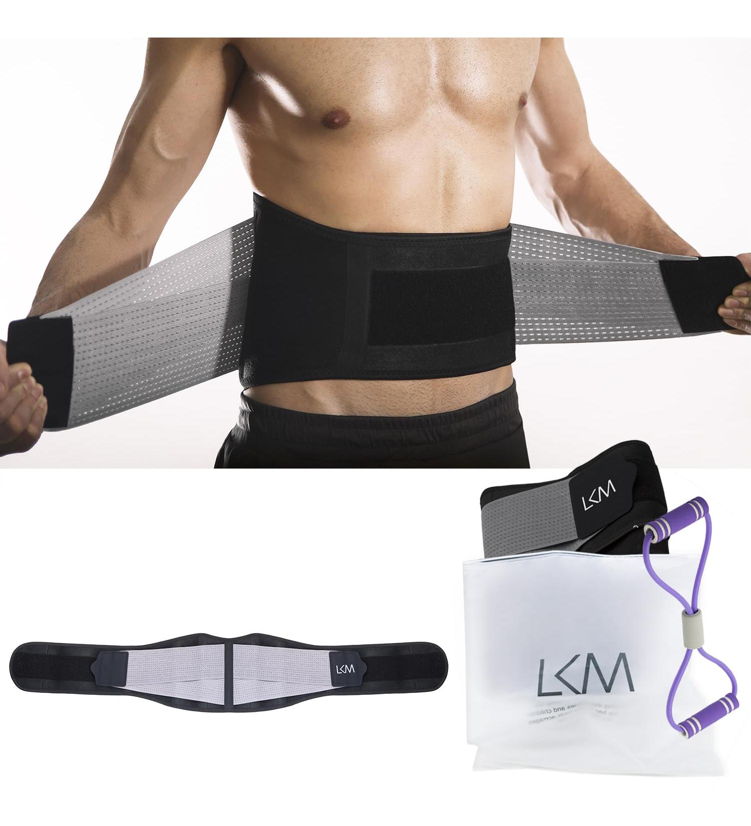 LKM Lower Back Support Belt - Breathable Lumbar Support Brace for Men & Women | Posture Corrector & Waist Trimmer - Large/X-Large - Buy Online on GoSupps.com