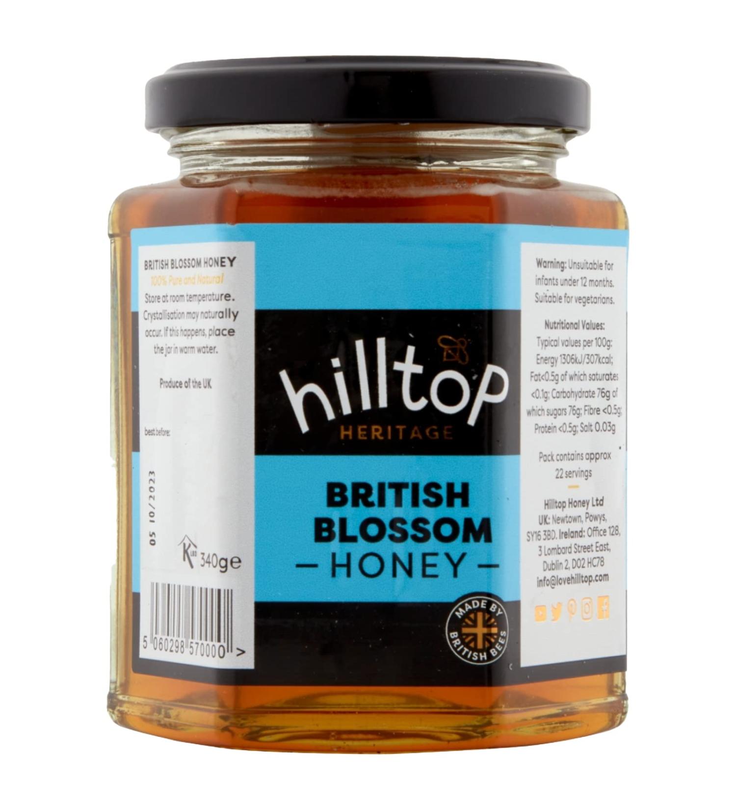 Hilltop Honey - British Blossom Honey - 340g - Buy Online on GoSupps.com