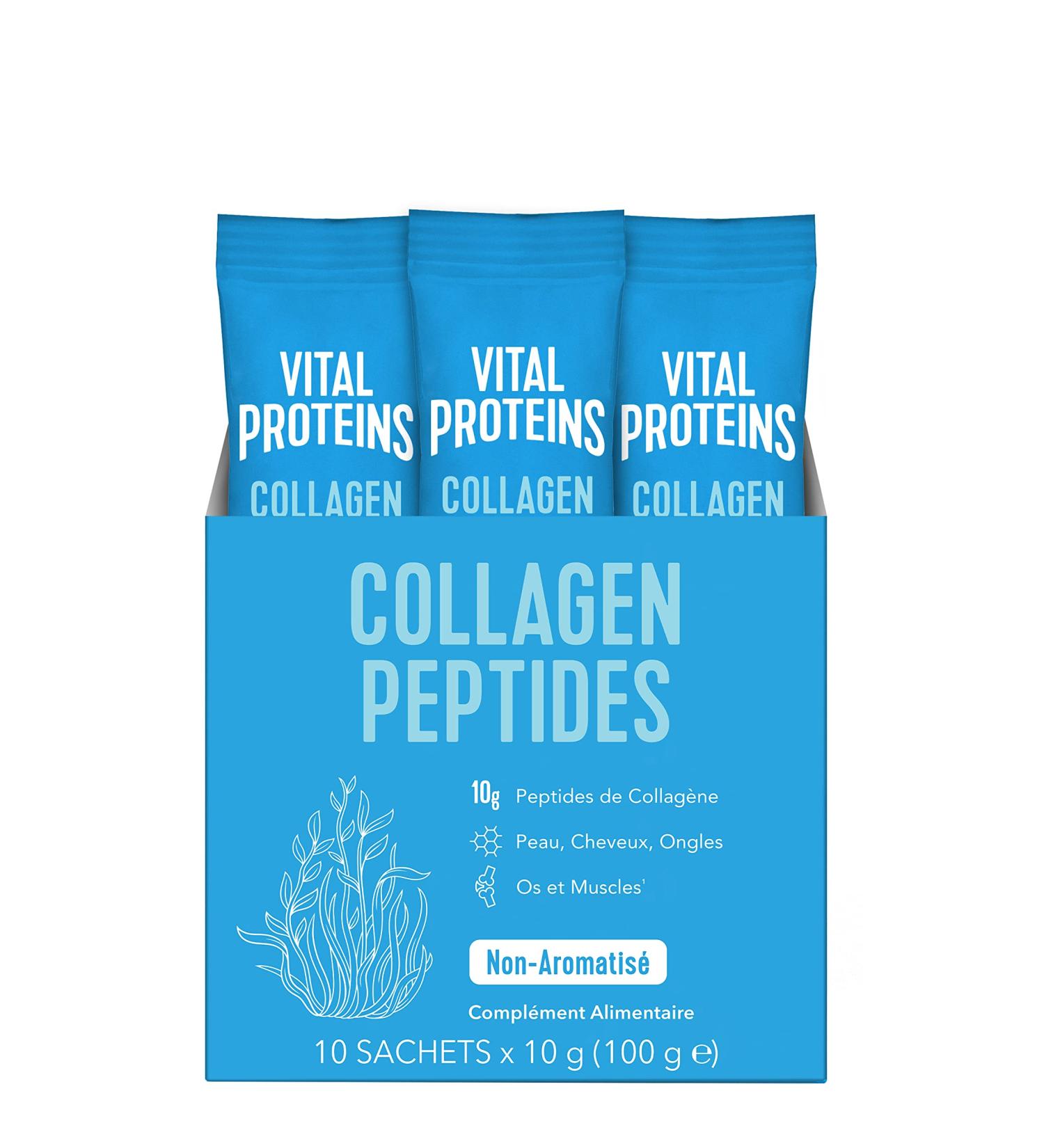 Vital Proteins Collagen Peptides - Travel Size - Collagen Powder Unflavored for Skin Hair Joints and Wellness - 10g per Serving - 10 Sachets (10 Units Per Box) - Buy Online on GoSupps.com