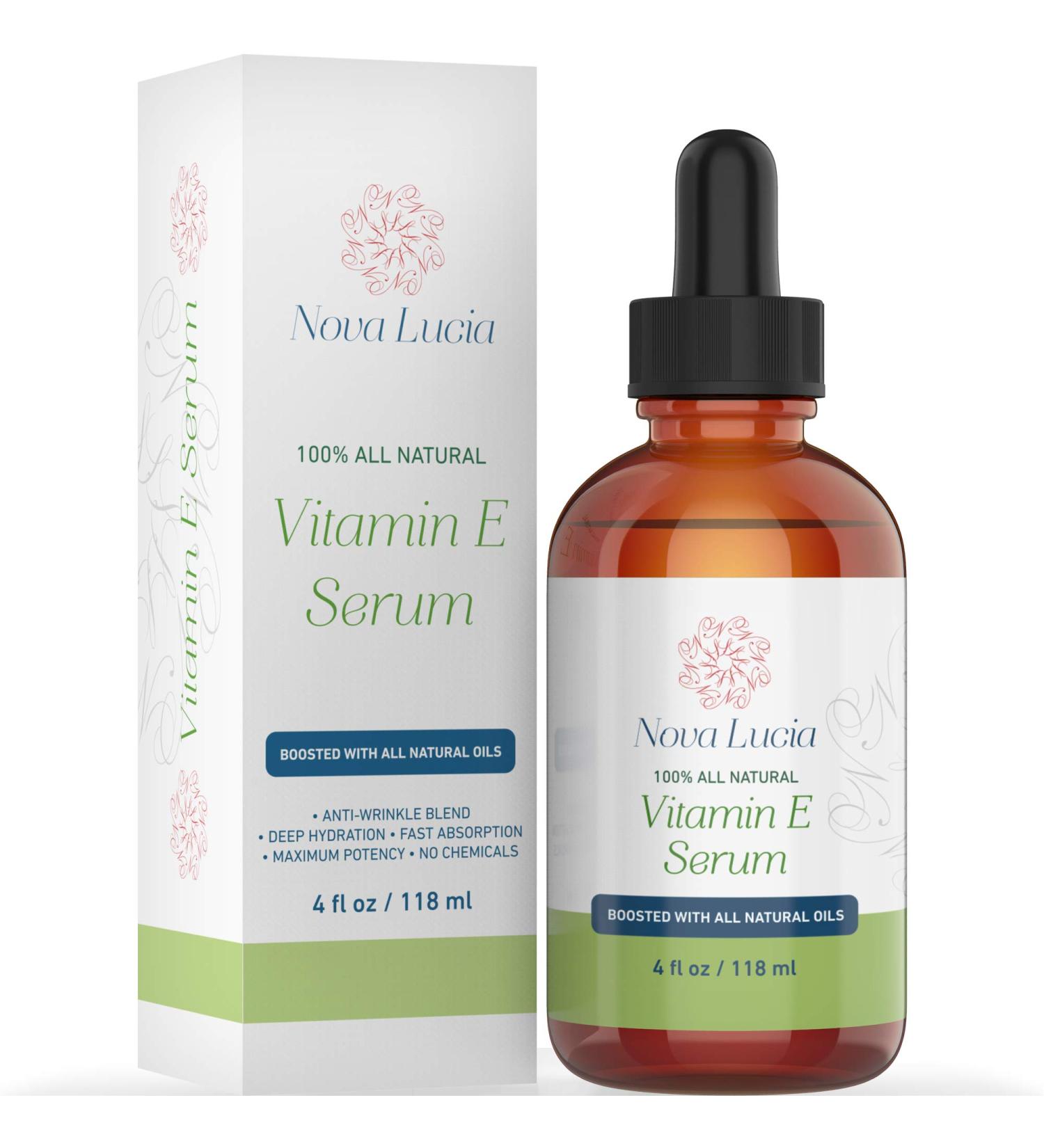 Organic Vitamin E Oil for Skin, Face & Hair Growth - Acne Scar Treatment, Stretch Mark Removal, Moisturizer - Hair Skin and Nails Vitamins - 4oz - Buy Online on GoSupps.com