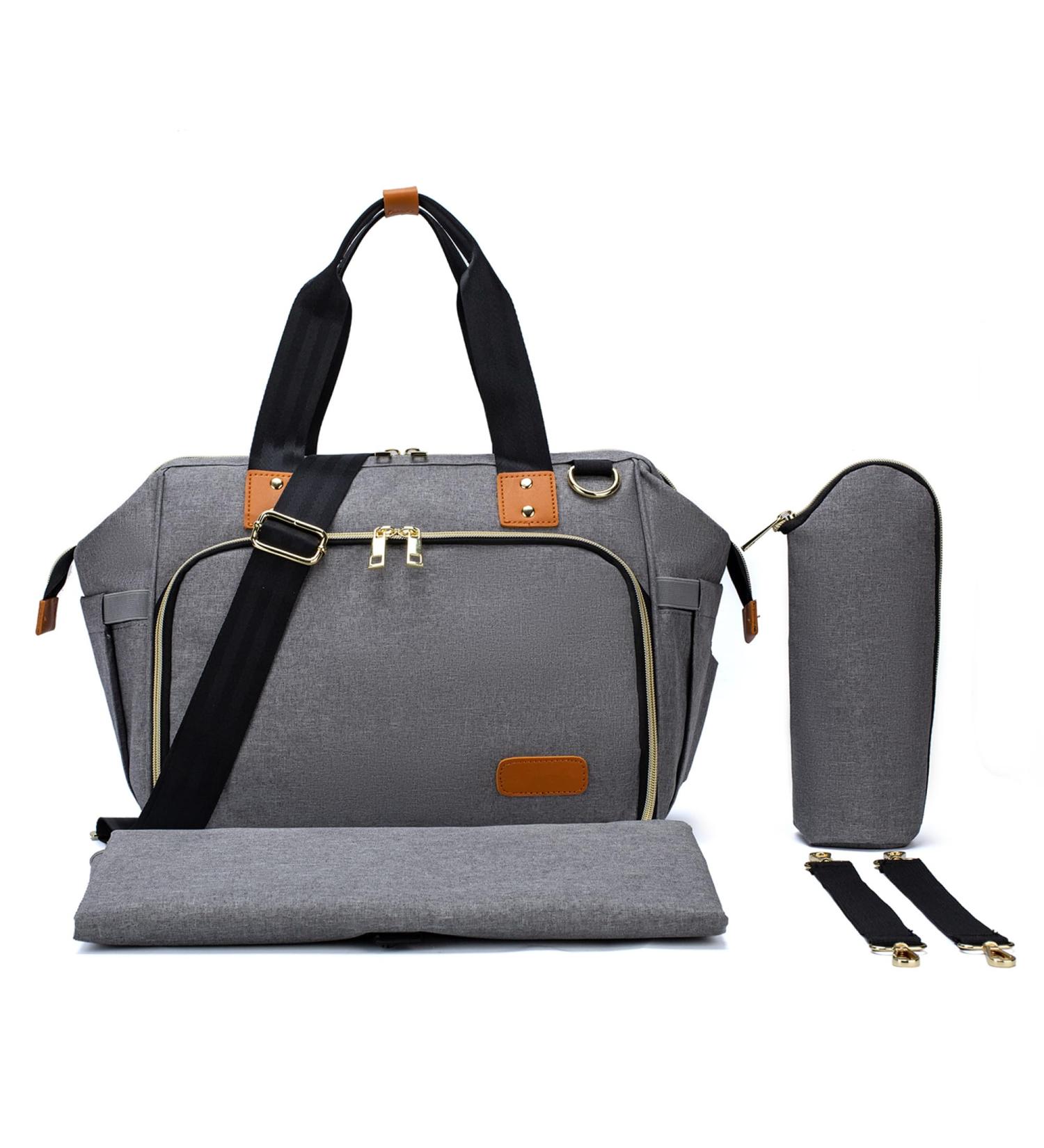 Axcone Sac   Langer Imperm able pour B b - Fourre-Tout avec Matelas   Langer & Porte T tine - Sac de Voyage Bandouli re Gris - Buy Online on GoSupps.com
