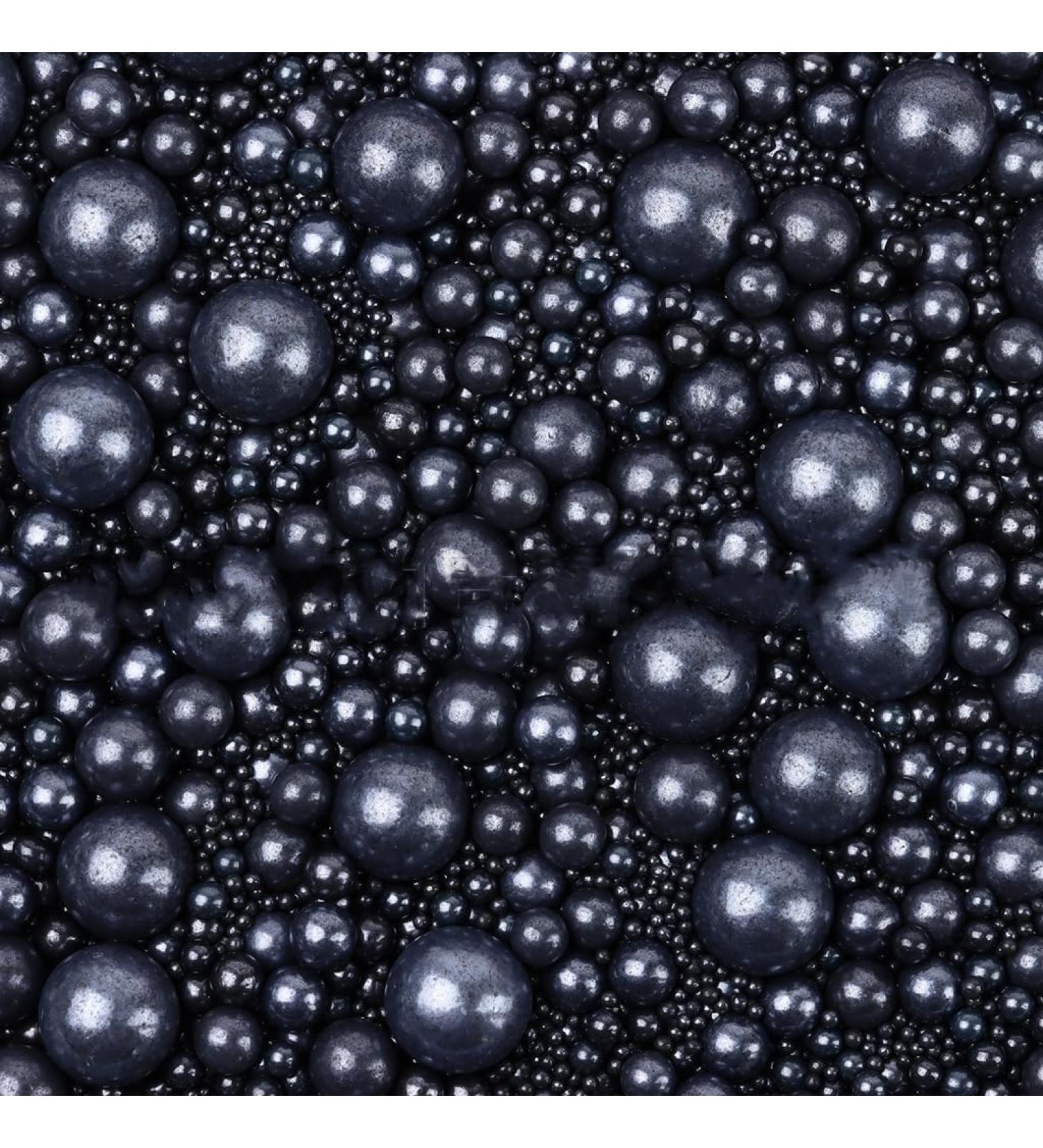 Edible Black Pearls Cake Decoration - 120g for Birthday Halloween Thanksgiving Christmas Parties & Desserts - Buy Online on GoSupps.com