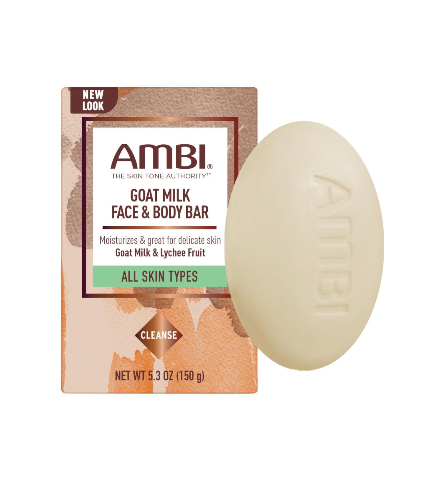 Ambi Goat Milk Face & Body Bar | Moisturizing Hypoallergenic Vegan | 5.3oz - Gentle for All Skin Types - Buy Online on GoSupps.com