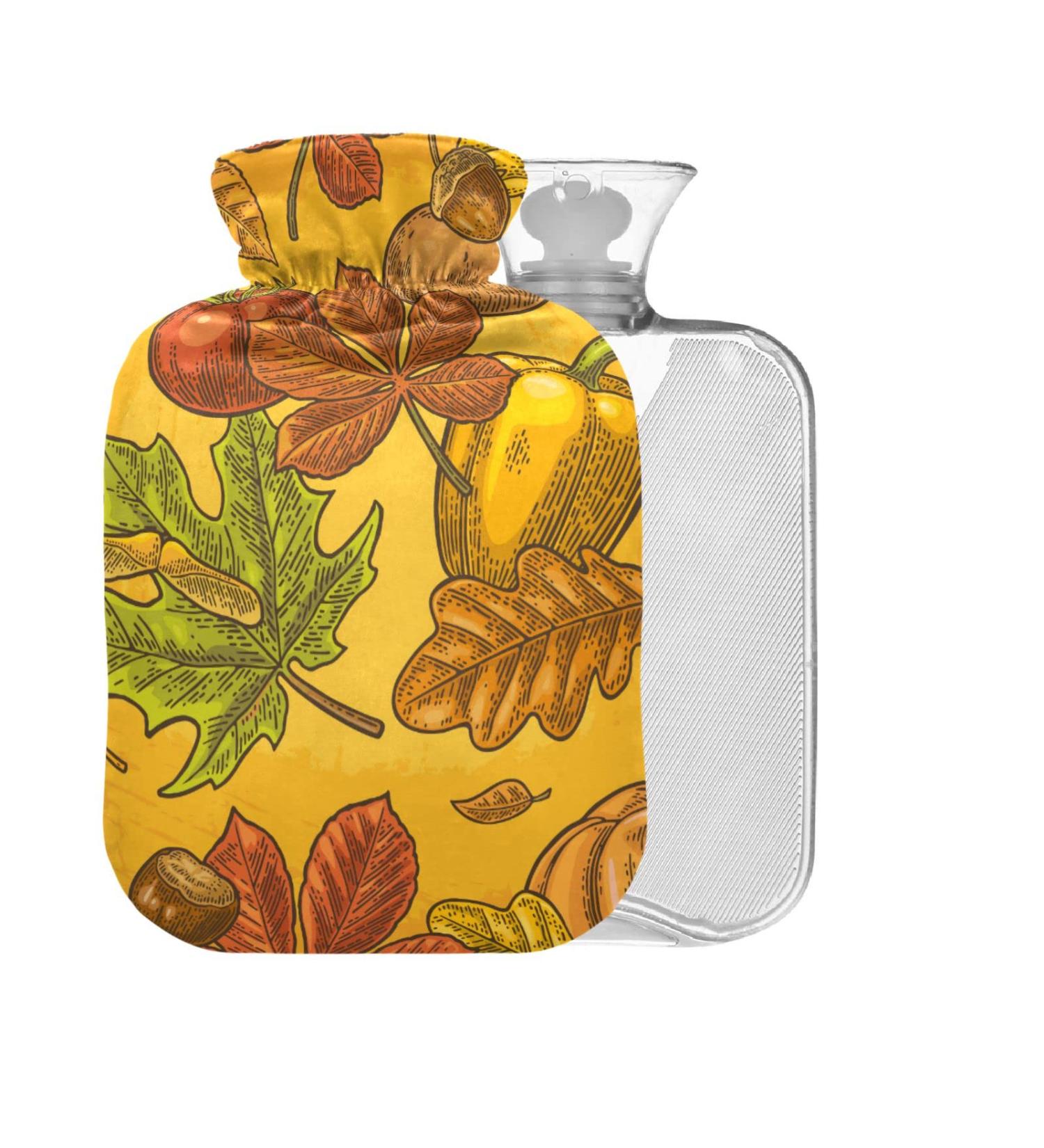 Autumn Pumpkin Hot Water Bottle - 1L BPA Free | Small Hot Water Bag for Pain Relief & Hot Cold Therapy - Buy Online on GoSupps.com