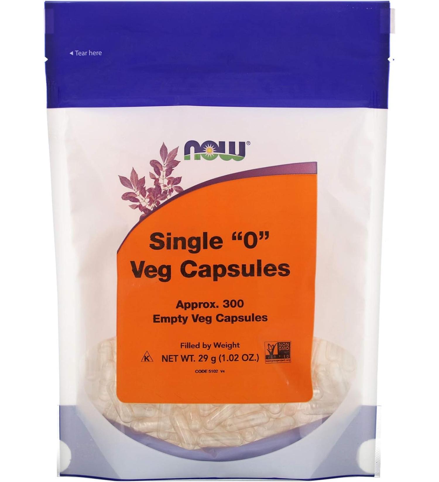 Now Foods Empty Veg Capsules - 300 Count | Zero Fillers for Supplements - Buy Online on GoSupps.com