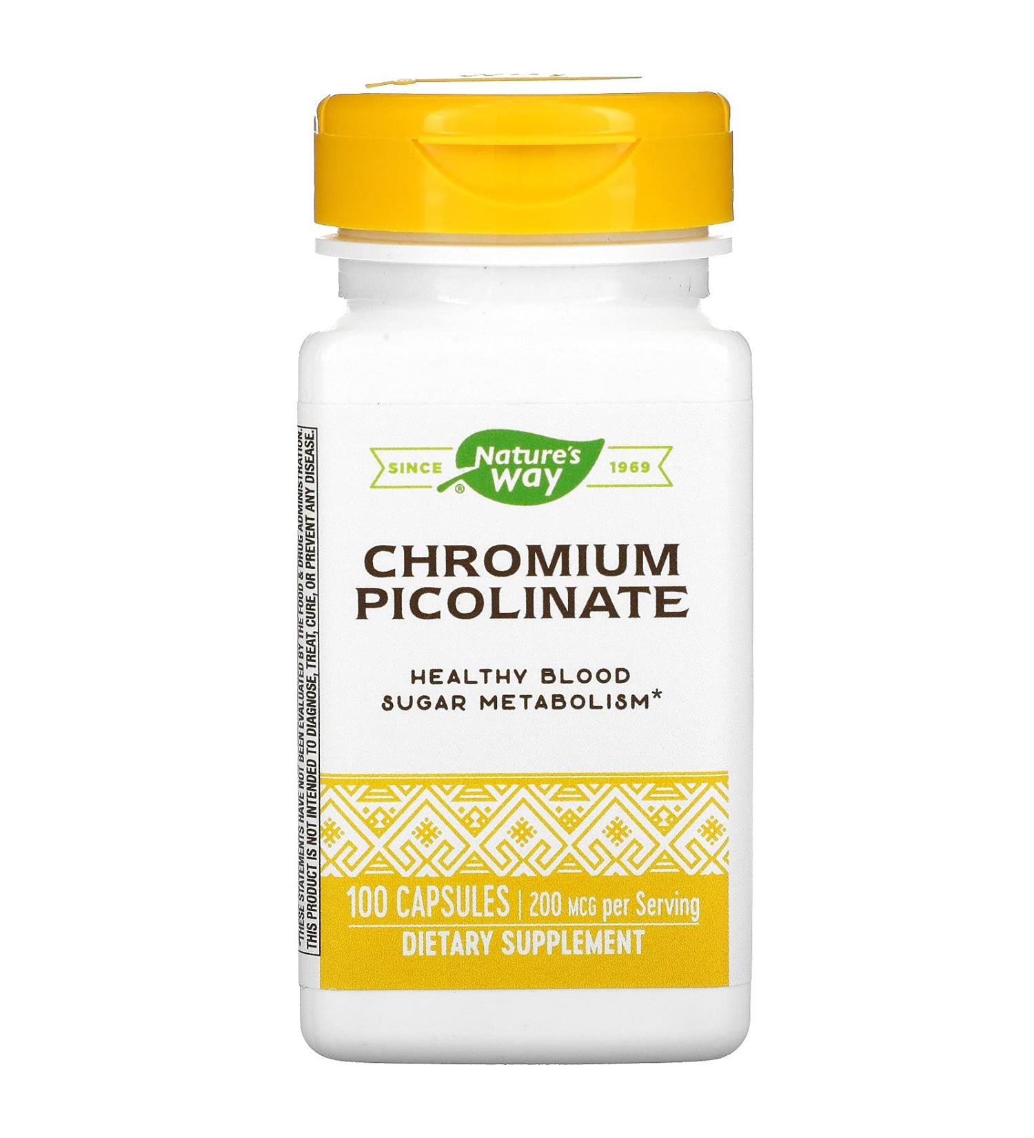 Nature's Way Chromium Picolinate 100 Cap - Supports Healthy Blood Sugar Levels - Buy Online on GoSupps.com
