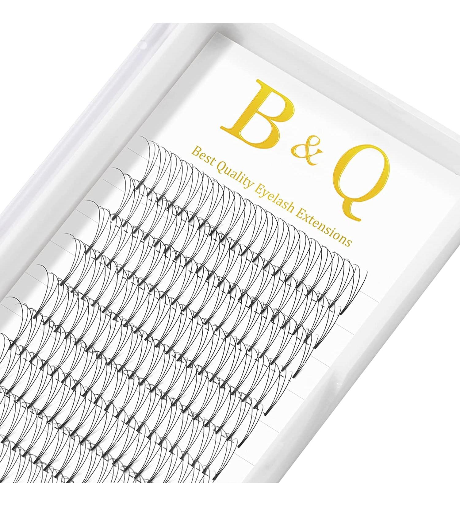 3D-0.10C 15mm Pre Made Fan Eyelash Extensions | B&Q LASH Russian Volume Lashes 3D 5D 7D | Short Stem Premade Fans 0.07 0.1 - Buy Online on GoSupps.com