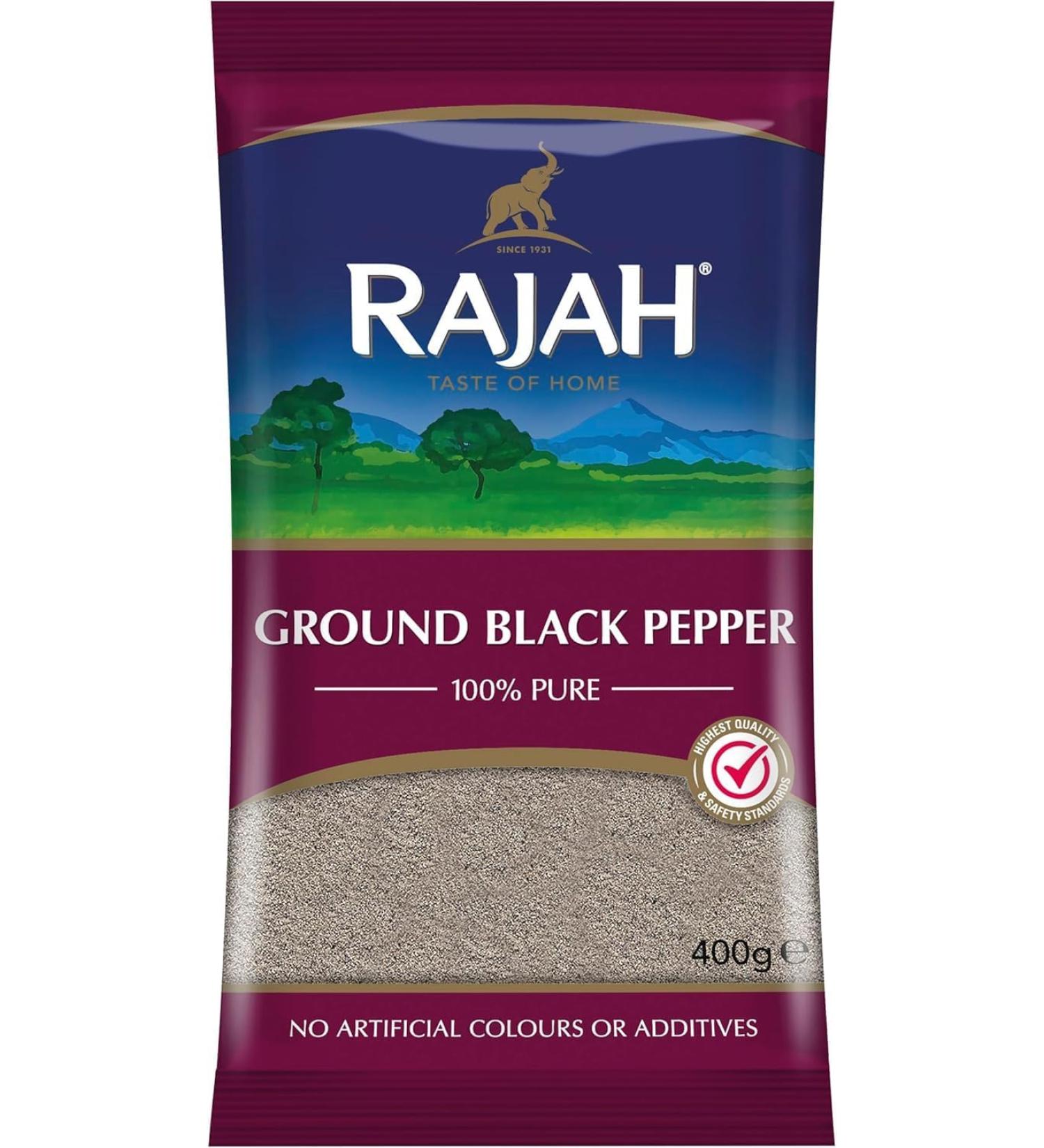 Rajah Poivre noir moulu 5 x 400 g Ar me intense et baies non m res puissantes et authentiques | Id al pour assaisonner cuisiner et affiner avec l'autocollant Kajal - Buy Online on GoSupps.com