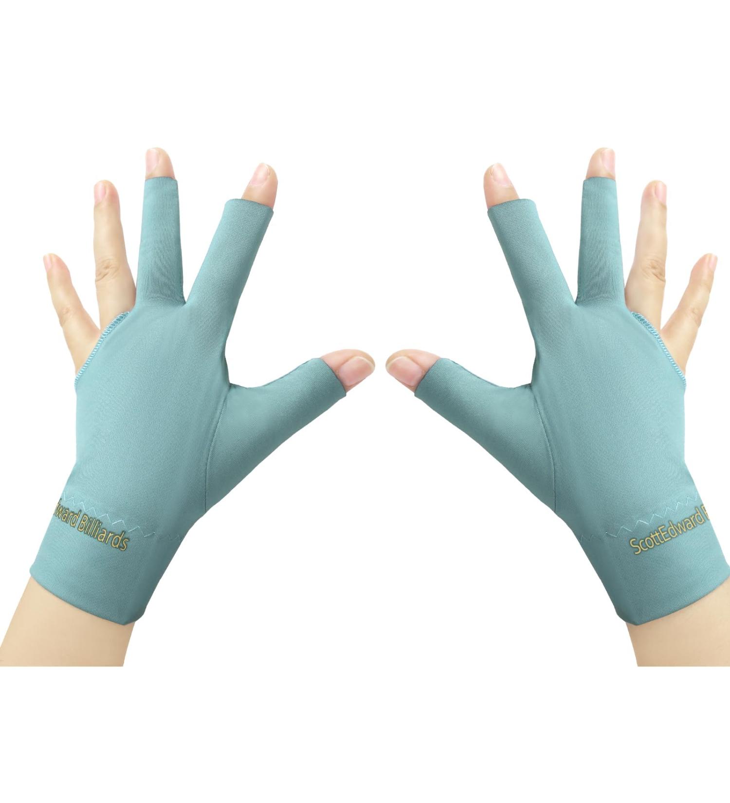 Polymath Billiard Gloves Set of 10 - 3-Finger Snooker & Pool Cue Gloves for Men & Women - Spandex Lycra - Ideal for Left or Right Hand - Hellblau - Buy Online on GoSupps.com