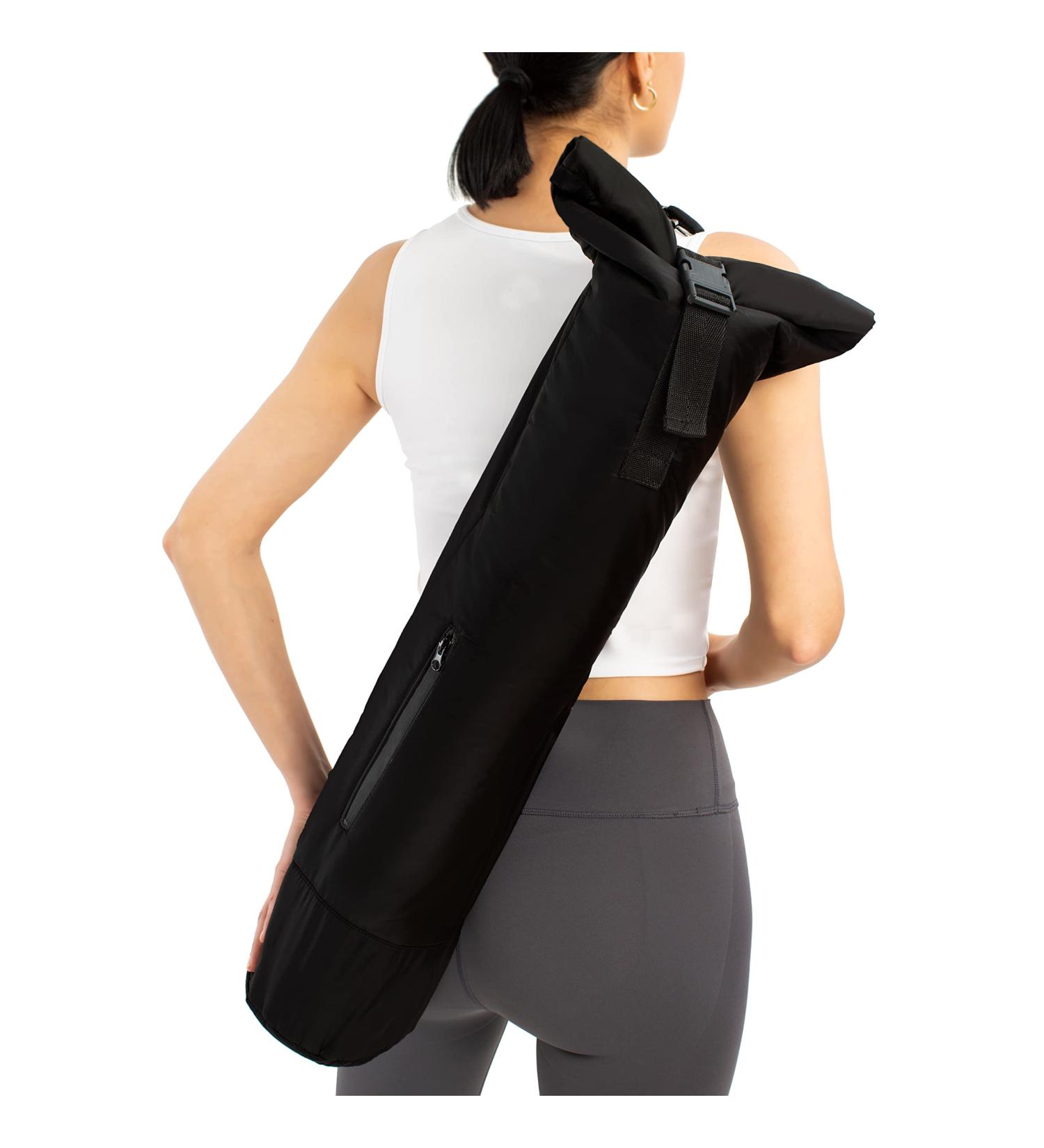 RORU Concept Large Yoga Mat Bag Tote - Lightweight & Washable - Adjustable Carrier for 28-31.5 Wide Mats - Front Pocket - Dual Use Straps - Unisex Black - Buy Online on GoSupps.com