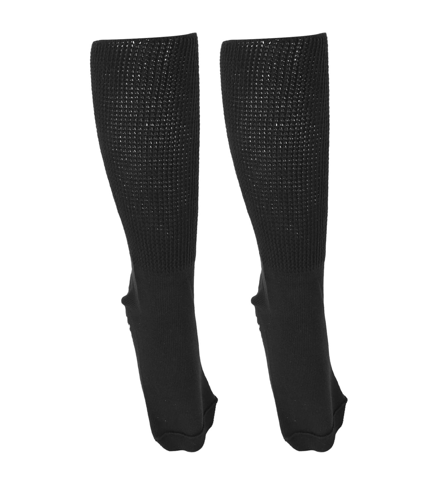 1 Pair Extra Wide Diabetic Socks | Anti-Skid Bottom, Soft Cotton | Ideal for Swollen Feet - Black - Buy Online on GoSupps.com